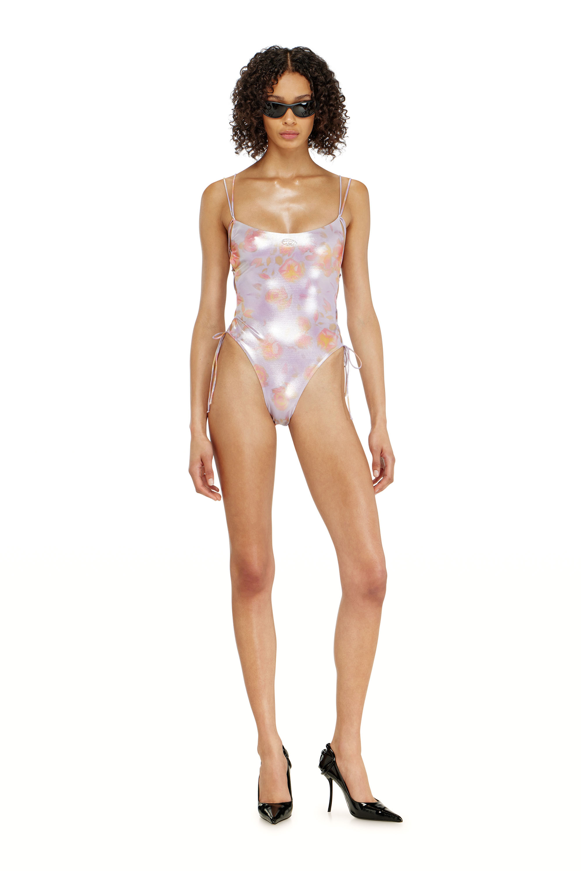 Diesel - REGAN-UTLT, Ba&ntilde;ador con cordones met&aacute;licos y estampado floral Mujer in ToBeDefined - 2