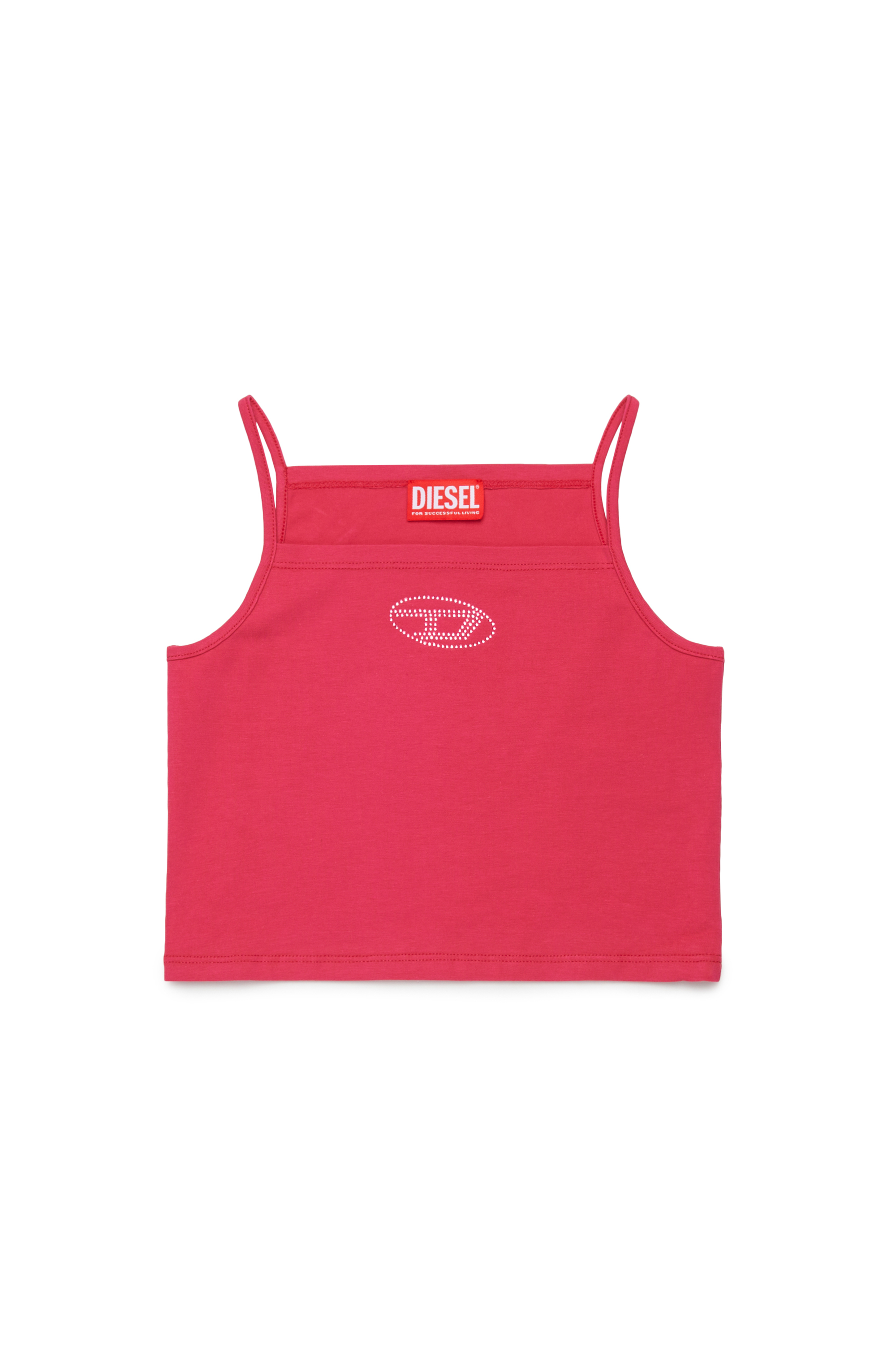 Diesel - TRIND, Top cami con logotipo Oval D de cristal Mujer in Rosa - 1