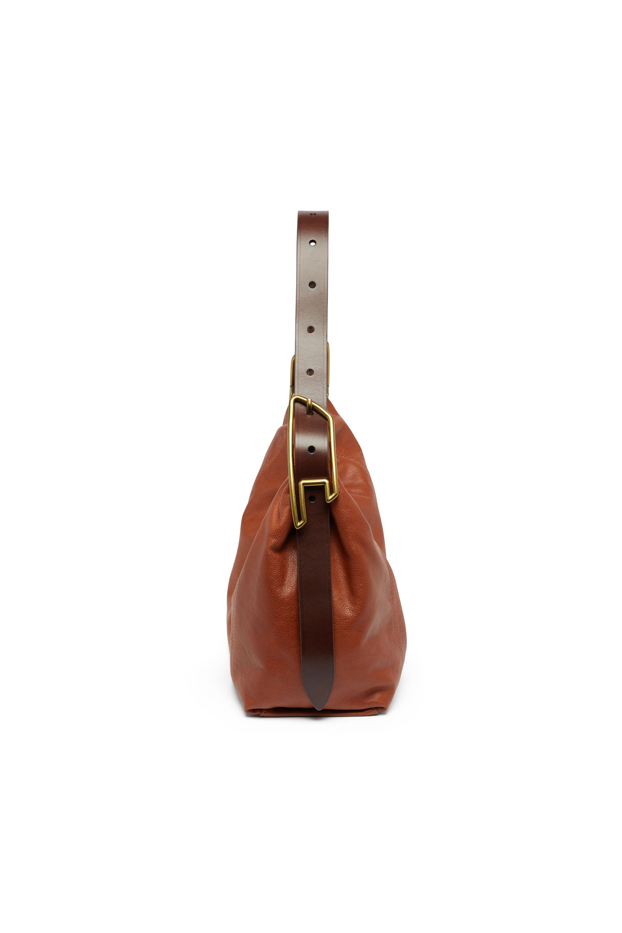 Diesel - D-LINE HOBO S, D-Line-Bolso de piel brillante Mujer in Marr&oacute;n - 5