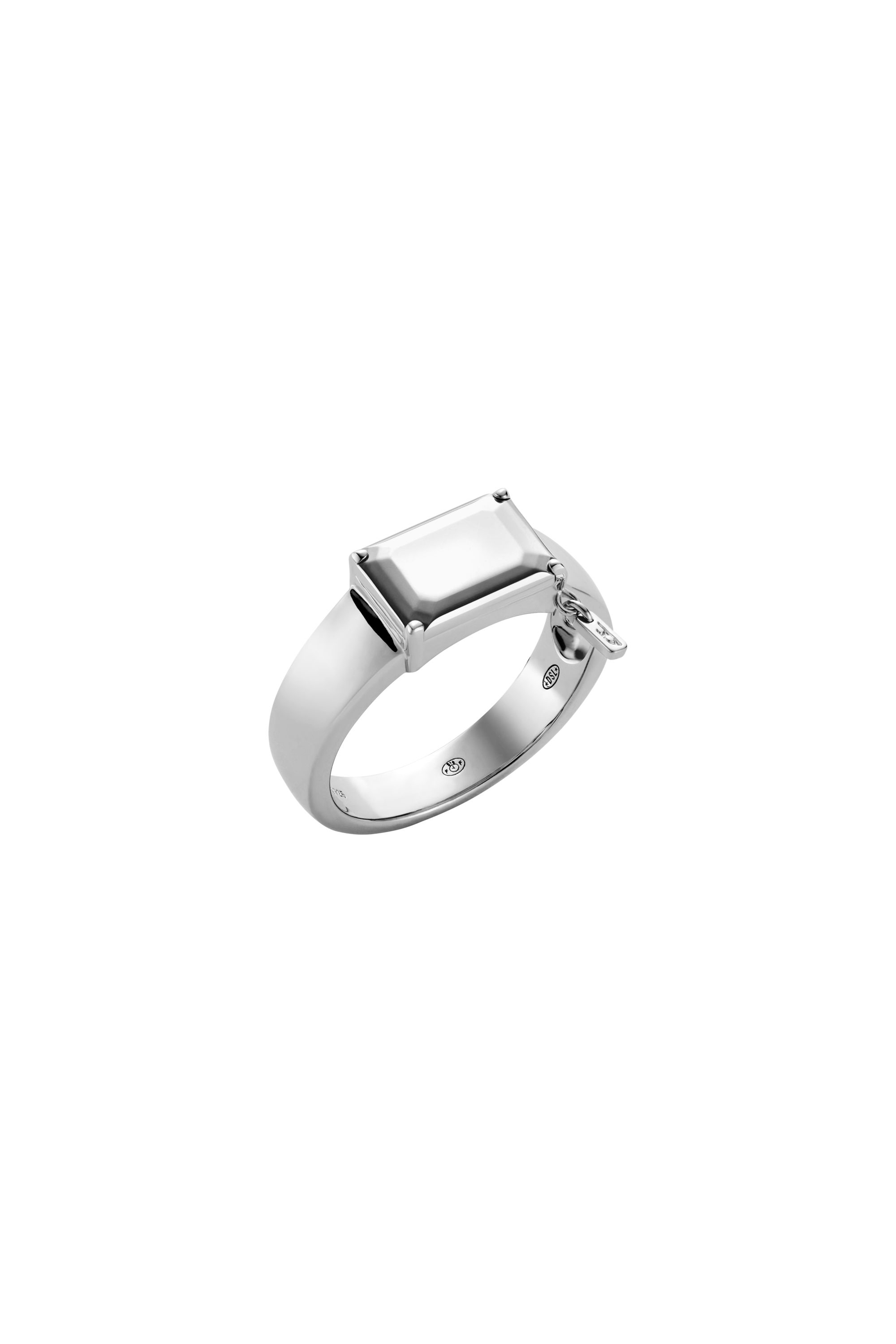 Diesel - DL1365040 STERLING SILVER JEWEL, Anillo de plata de ley con centro focal Unisex in Plateado - 1