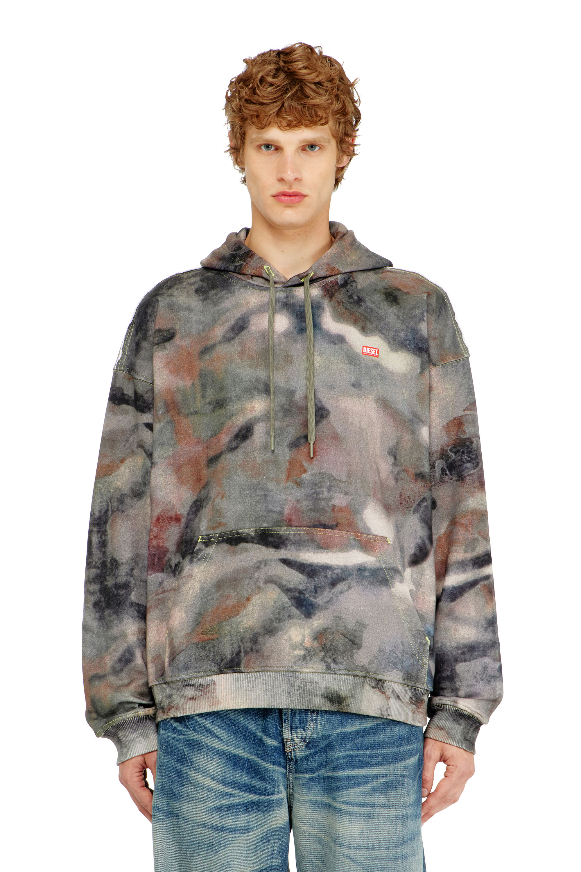Diesel - S-BOXT-HOOD-V1, Sudadera con capucha de algod&oacute;n org&aacute;nico con estampado de camuflaje Hombre in Multicolor - 2