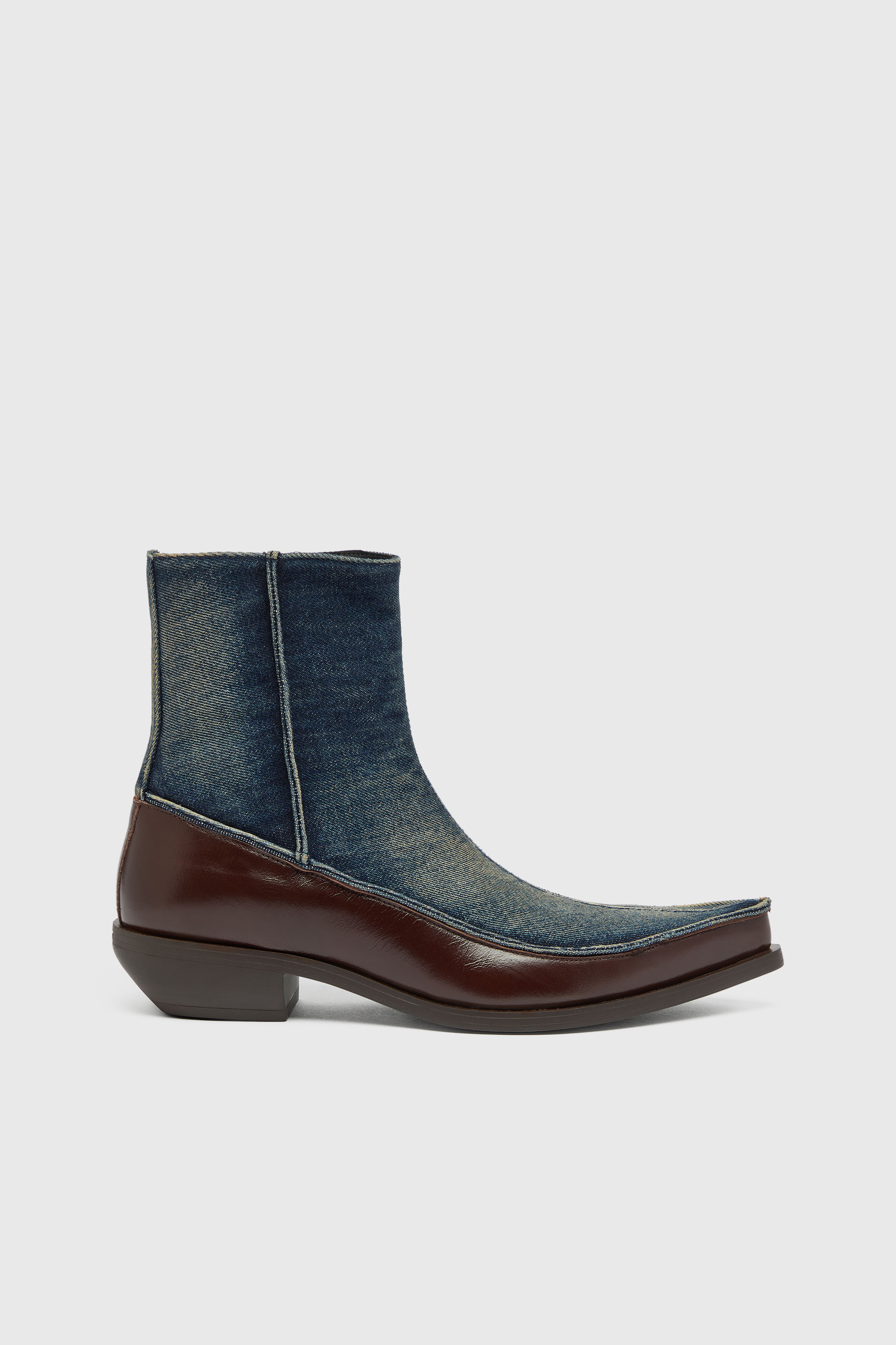 Diesel - D-FRIDO-30-TR, D-Frido-Botines western de piel y denim Hombre in ToBeDefined - 1