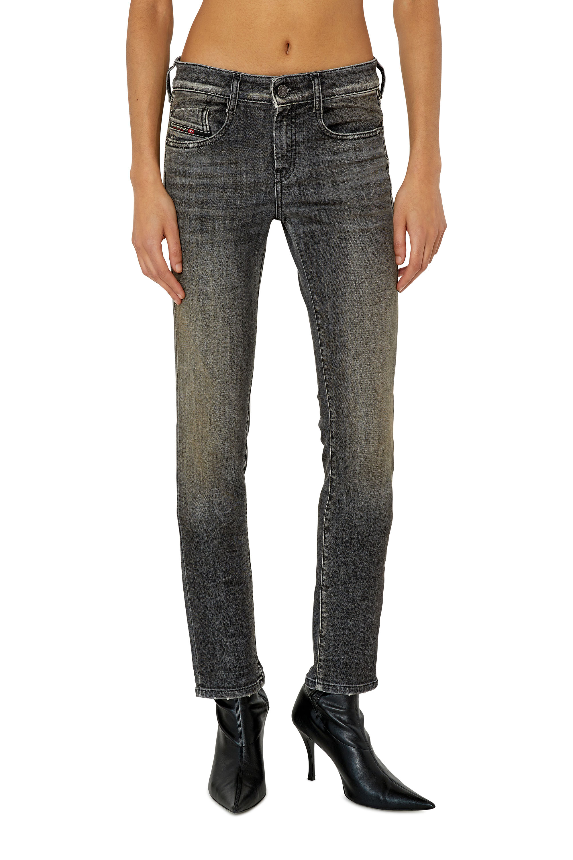 Diesel - D-Ollies JoggJeans® 09F01 Slim, Negro/Gris oscuro - Image 1