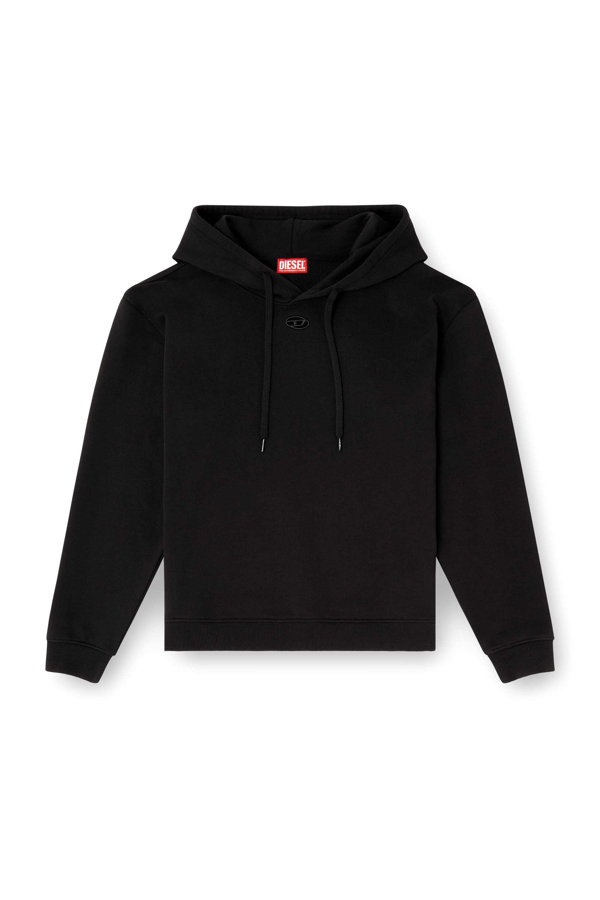Diesel - F-NORMY-HOOD-OD, Sudadera con capucha de algodón con logo Oval D Mujer in Negro - 3