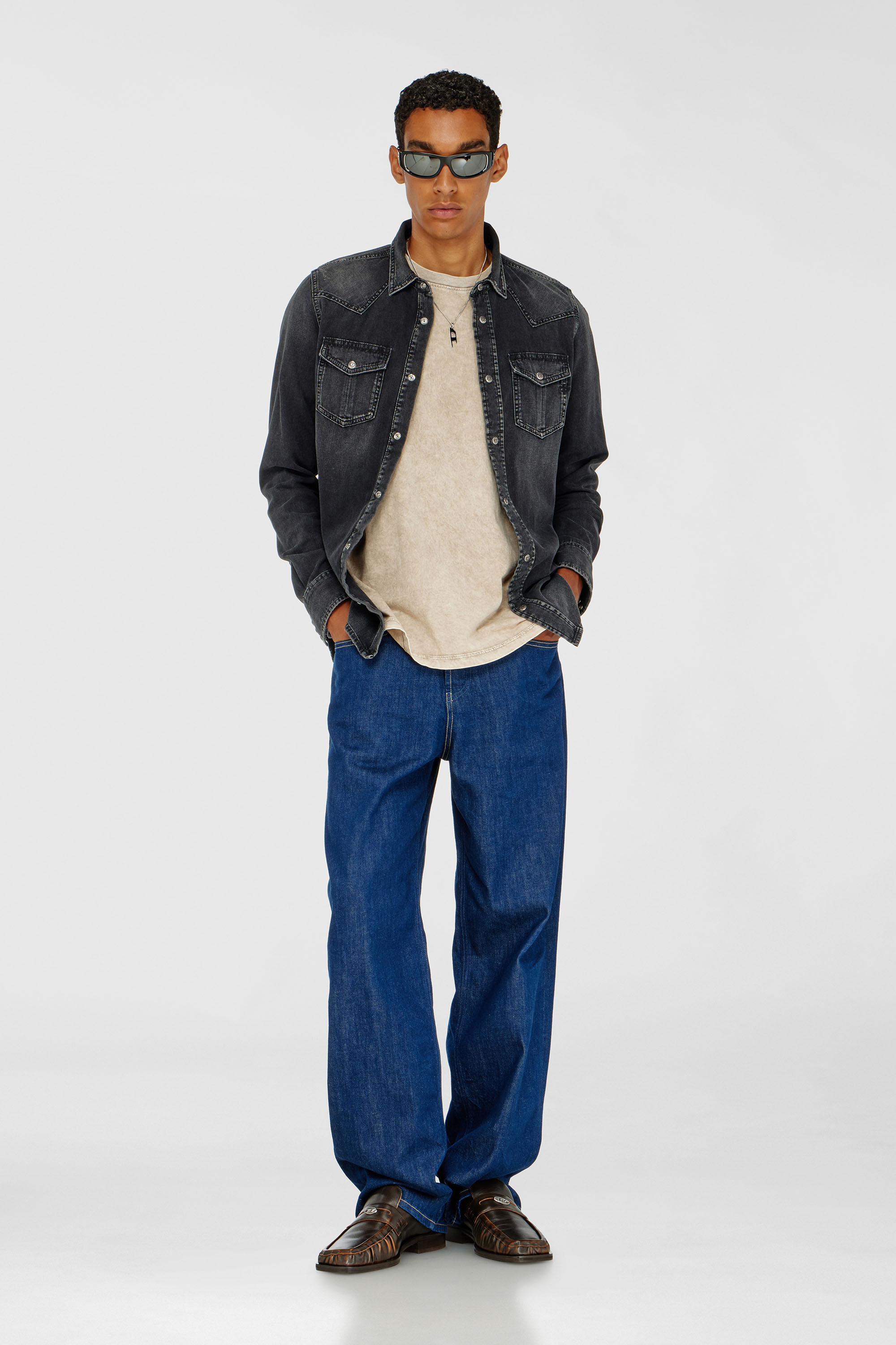 Diesel - D-VEGA, Sobrecamisa denim Hombre in Negro - 1