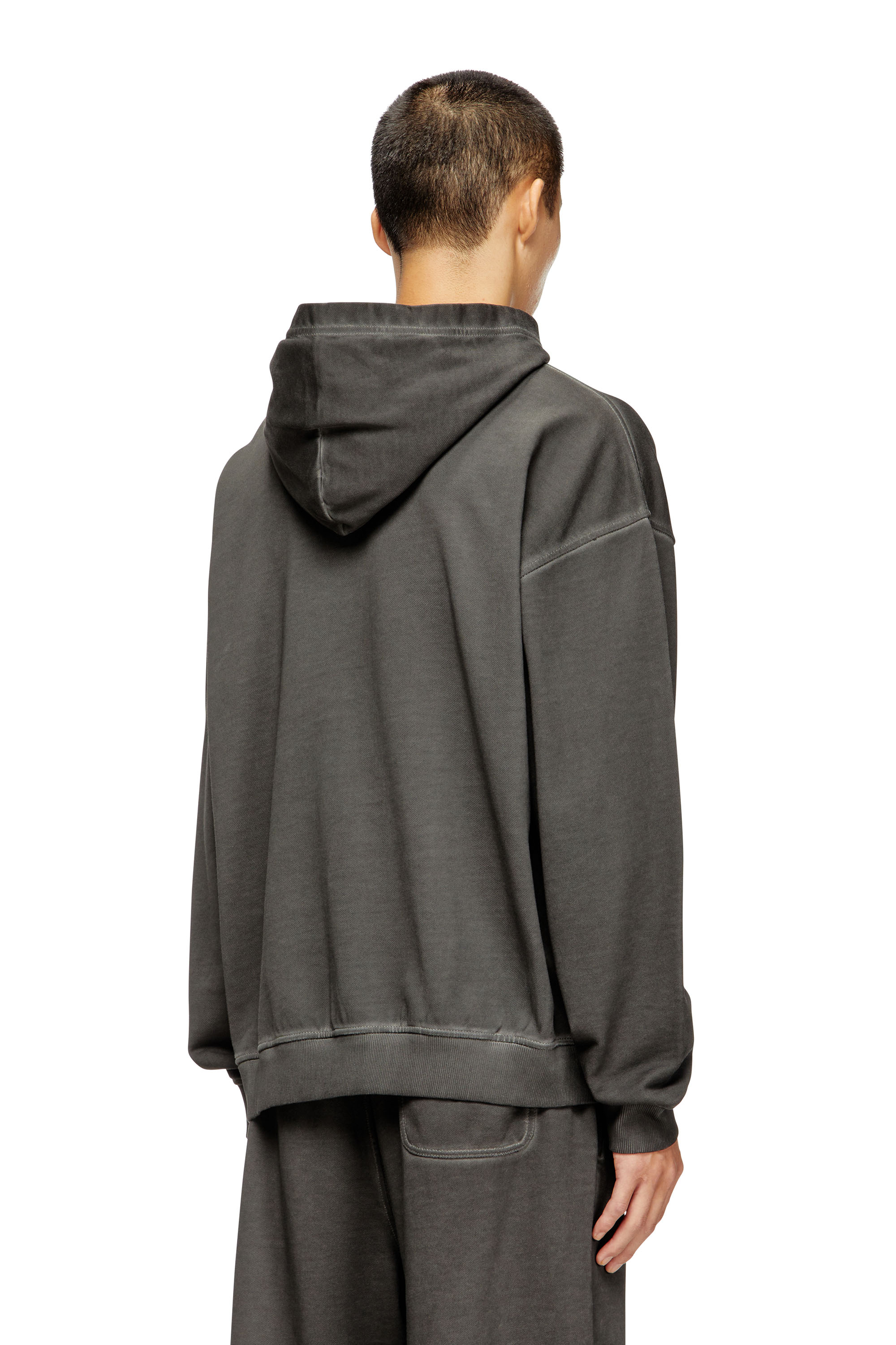 Diesel - S-BOXT-HOOD-T4, Sudadera con capucha de algodón con bolsillo tipo canguro Hombre in Gris - 4