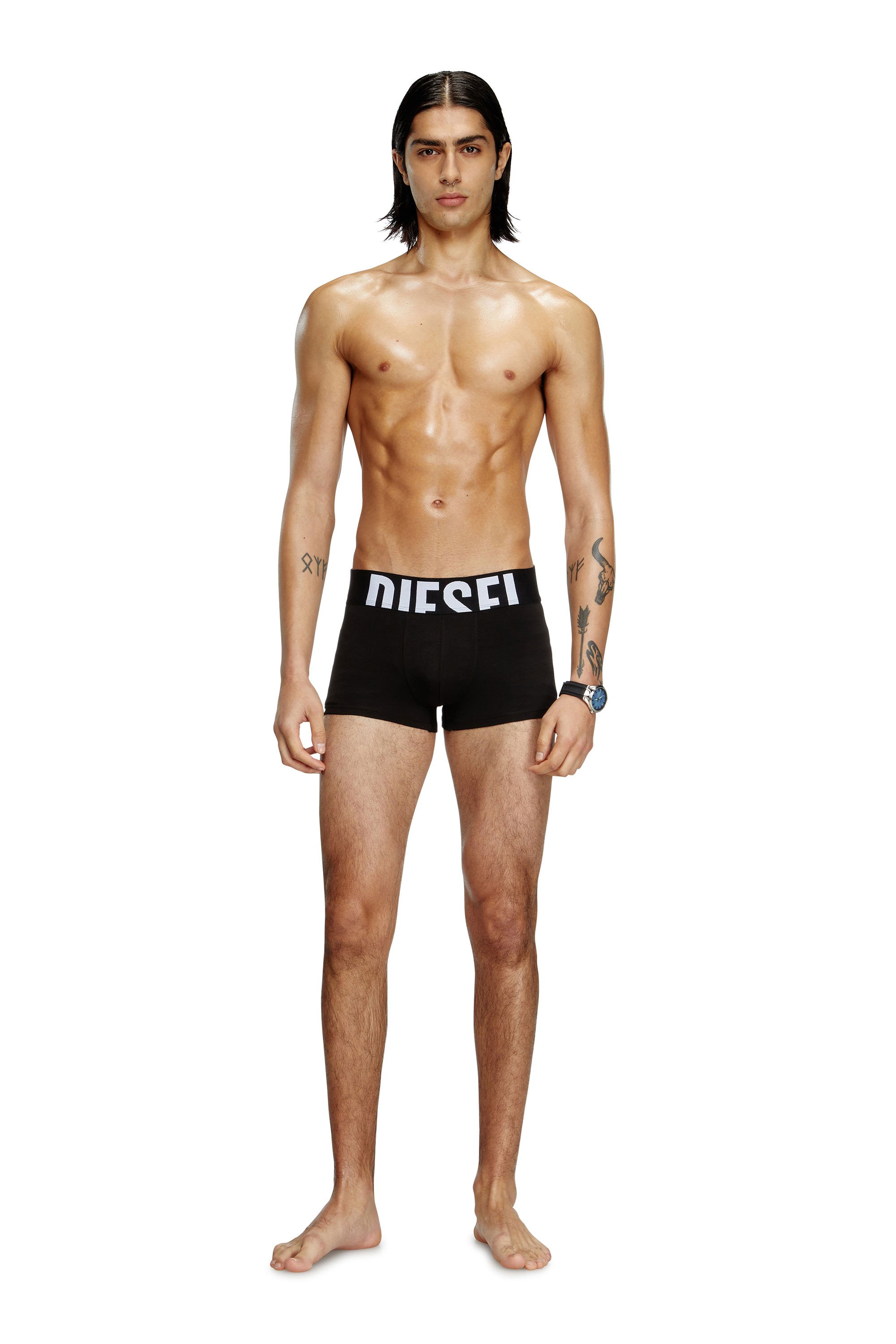 Diesel - UMBX-DAMIENTHREEPACK-5.5EL, Paquete de tres bóxers ajustados de algodón elástico Hombre in Negro - 3