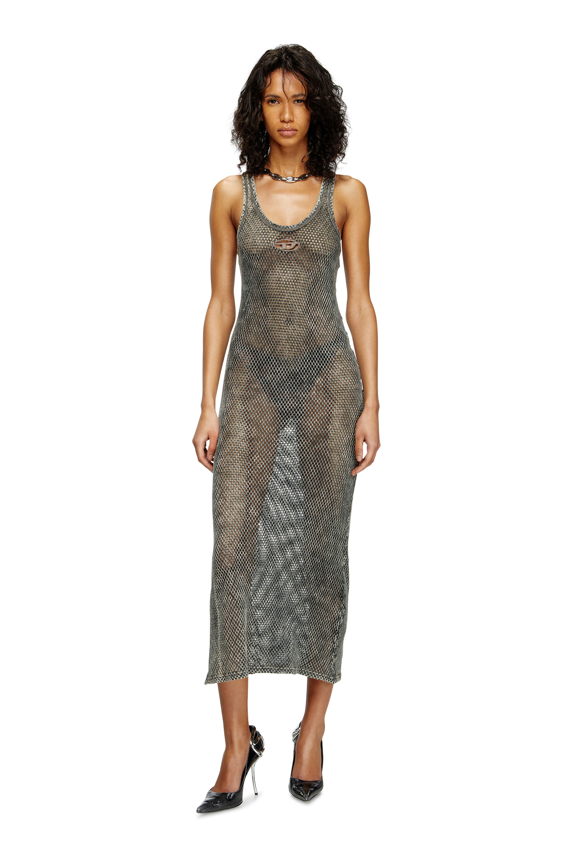 Diesel - MAEVE-UTLT, Vestido playero de malla Mujer in Marrón - 1