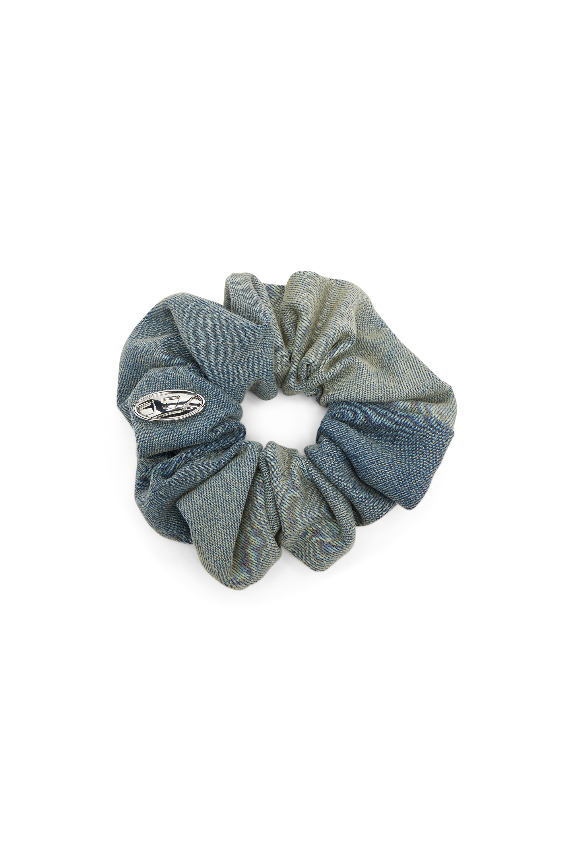 Diesel - BANGLE SCRUNCHIE, Coletero en denim solarizado Mujer in Azul marino - 1