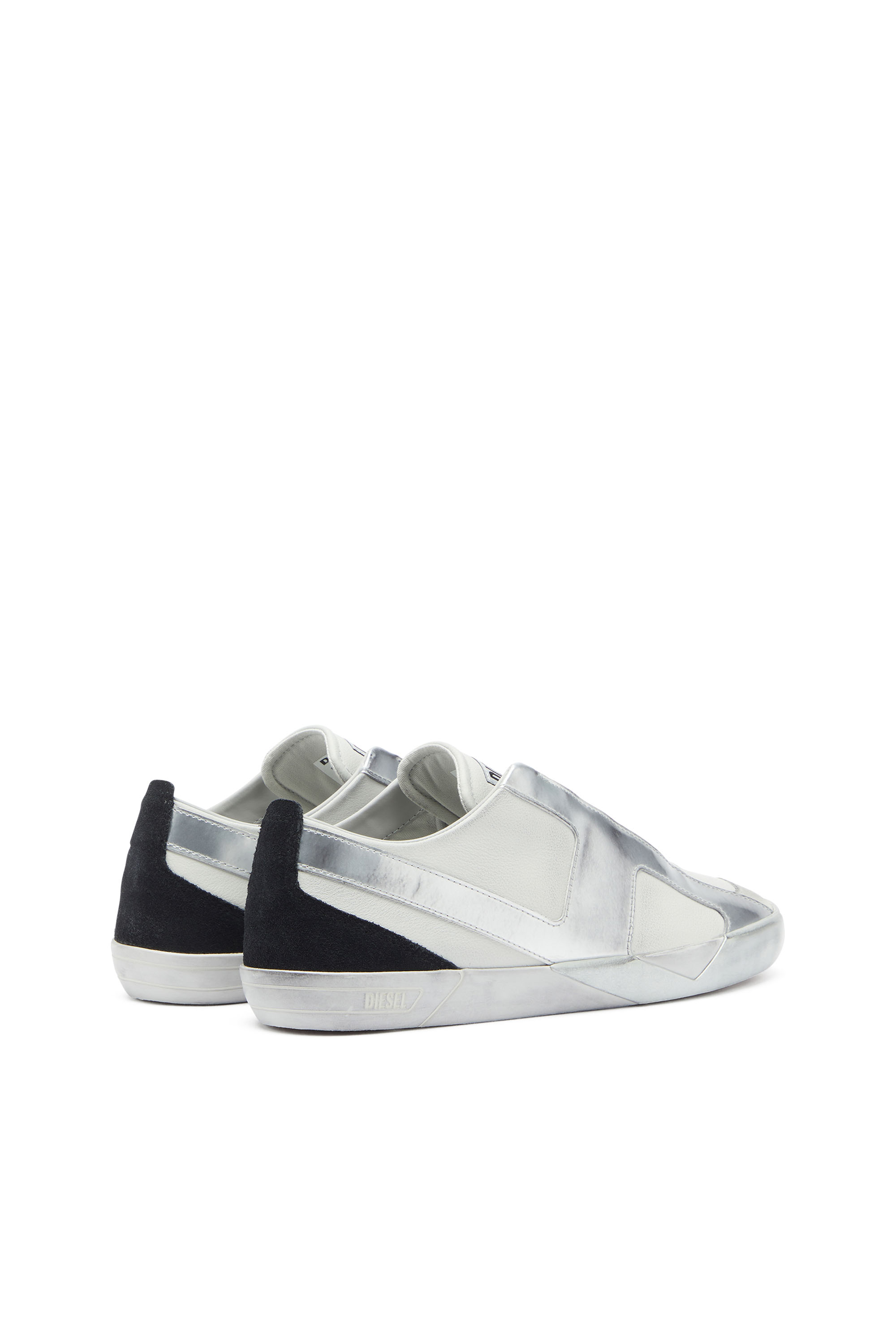 Diesel - S-SLANTE-D LOW, S-Slante-D - Zapatillas desgastadas de piel y ante Hombre in Blanco - 3