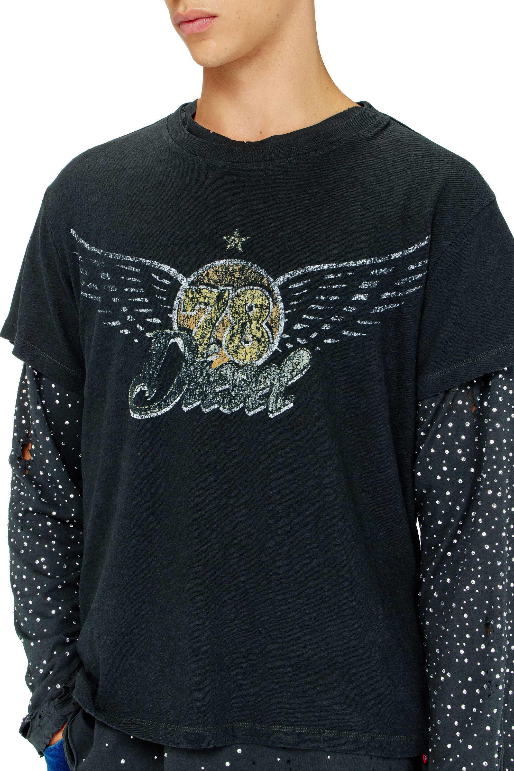 Diesel - T-GERIO-A, Camiseta de algod&oacute;n y c&aacute;&ntilde;amo con gr&aacute;ficos de concierto Hombre in ToBeDefined - 5