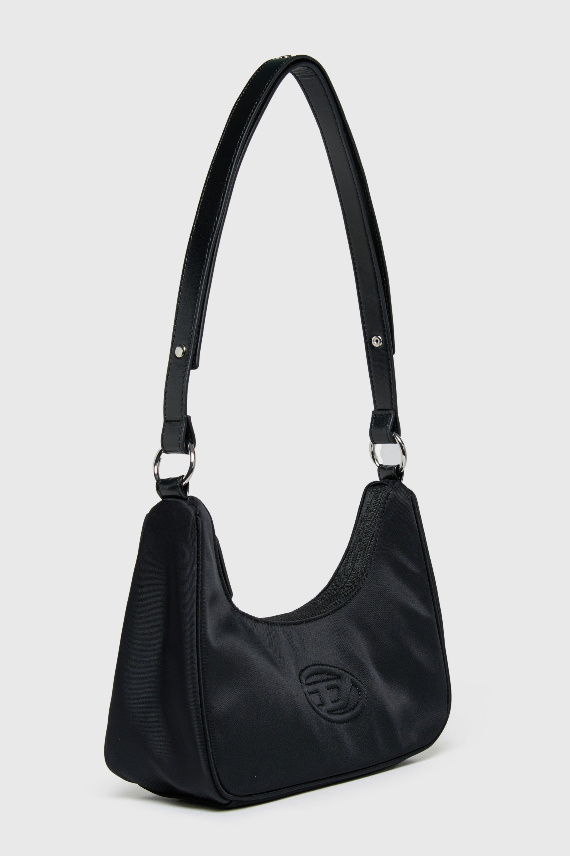 Diesel - WUNSY, WUNSY - Bolso de nylon con logo Oval D Mujer in Negro - 3