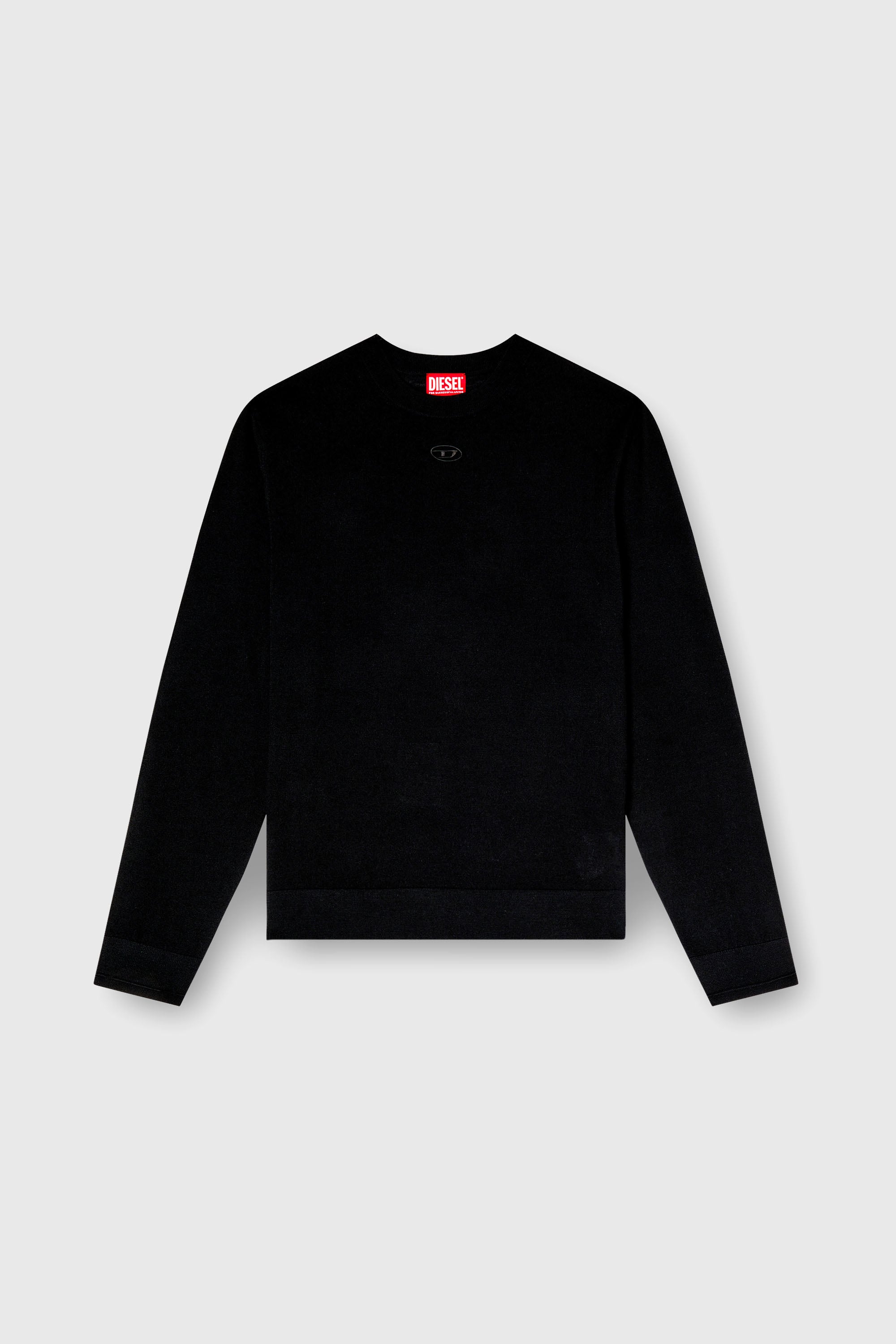 Diesel - K-VALIAM, Jersey de lana con logotipo recortado Hombre in Negro - 2
