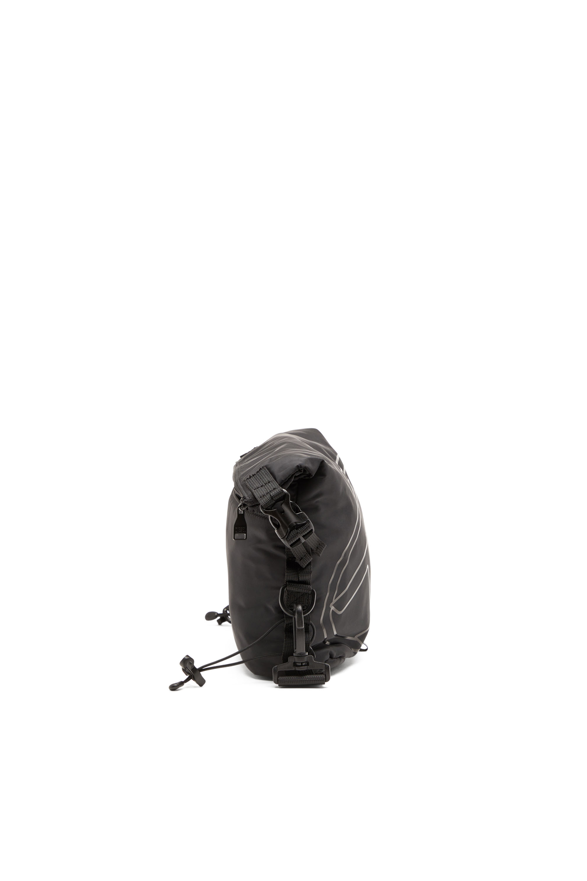Diesel - DRAPE CROSSBODY, Hombre Drape-Bandolera de nailon con estampado Oval D in Negro - Image 3