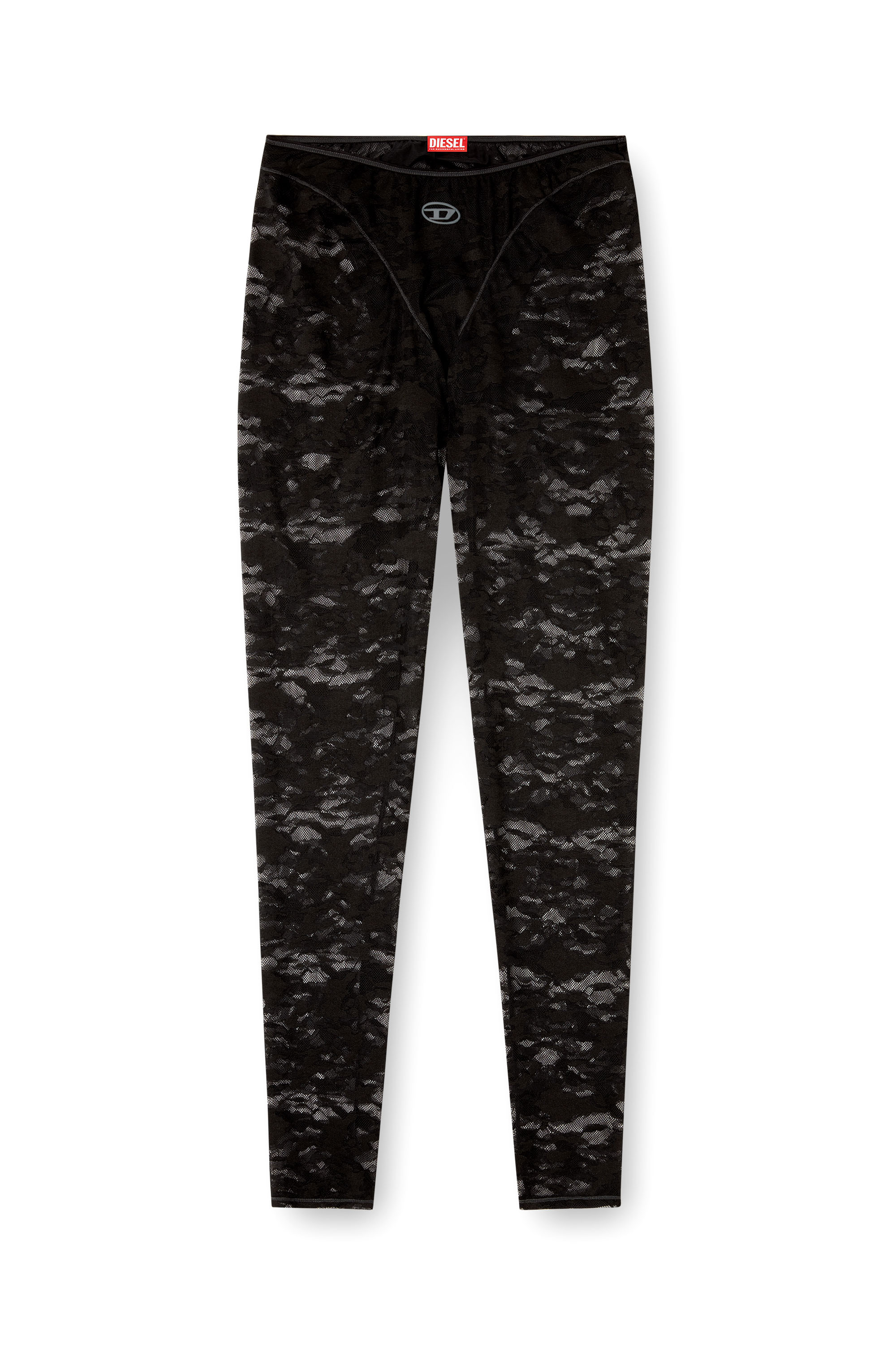 Diesel - CLAIRE-UTLT, Leggings de encaje de camuflaje Mujer in Negro - 3