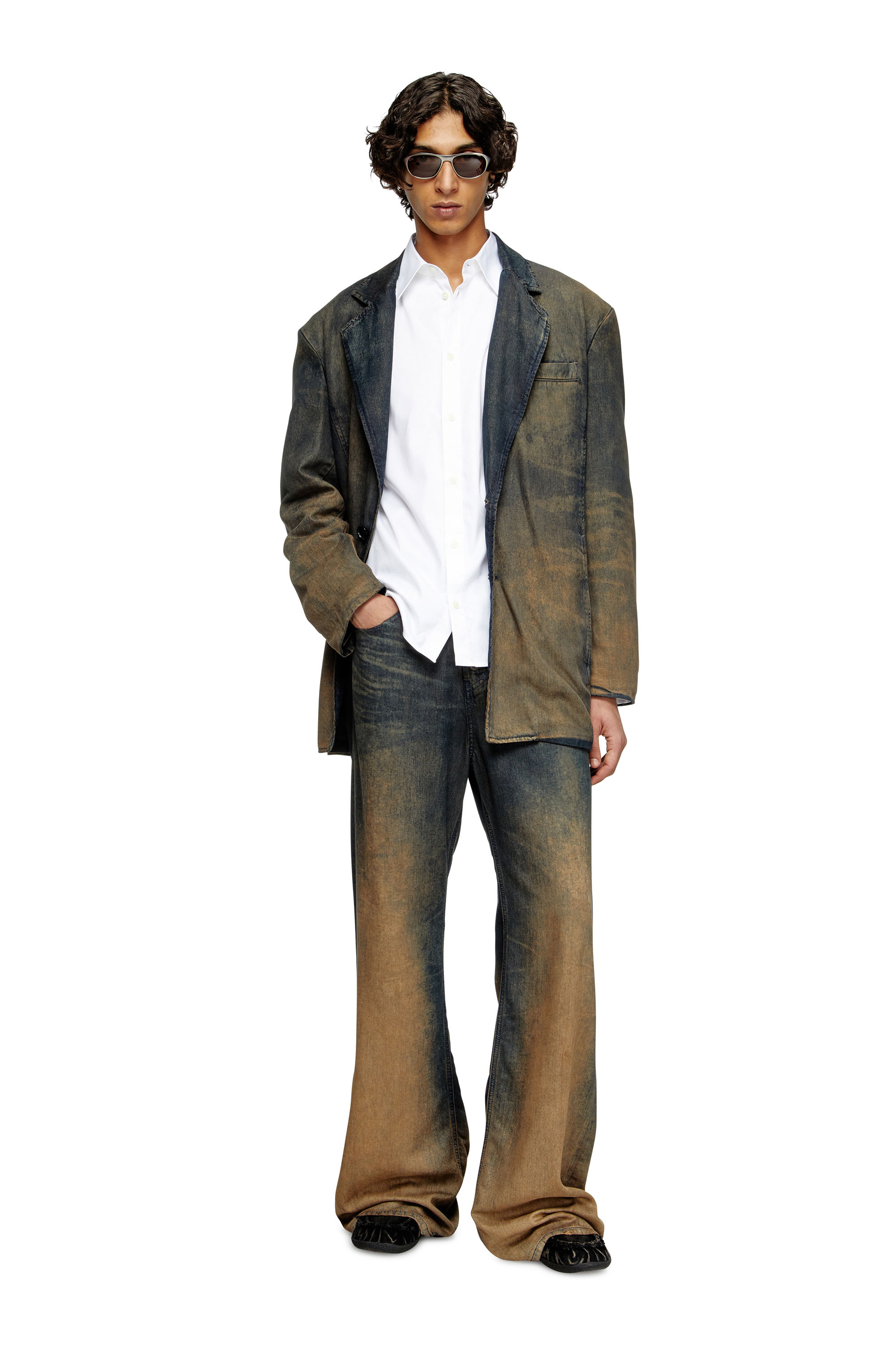 Diesel - S-FITTY-QFAV, Camisa con logotipo Oval D bordado Hombre in Blanco - 1