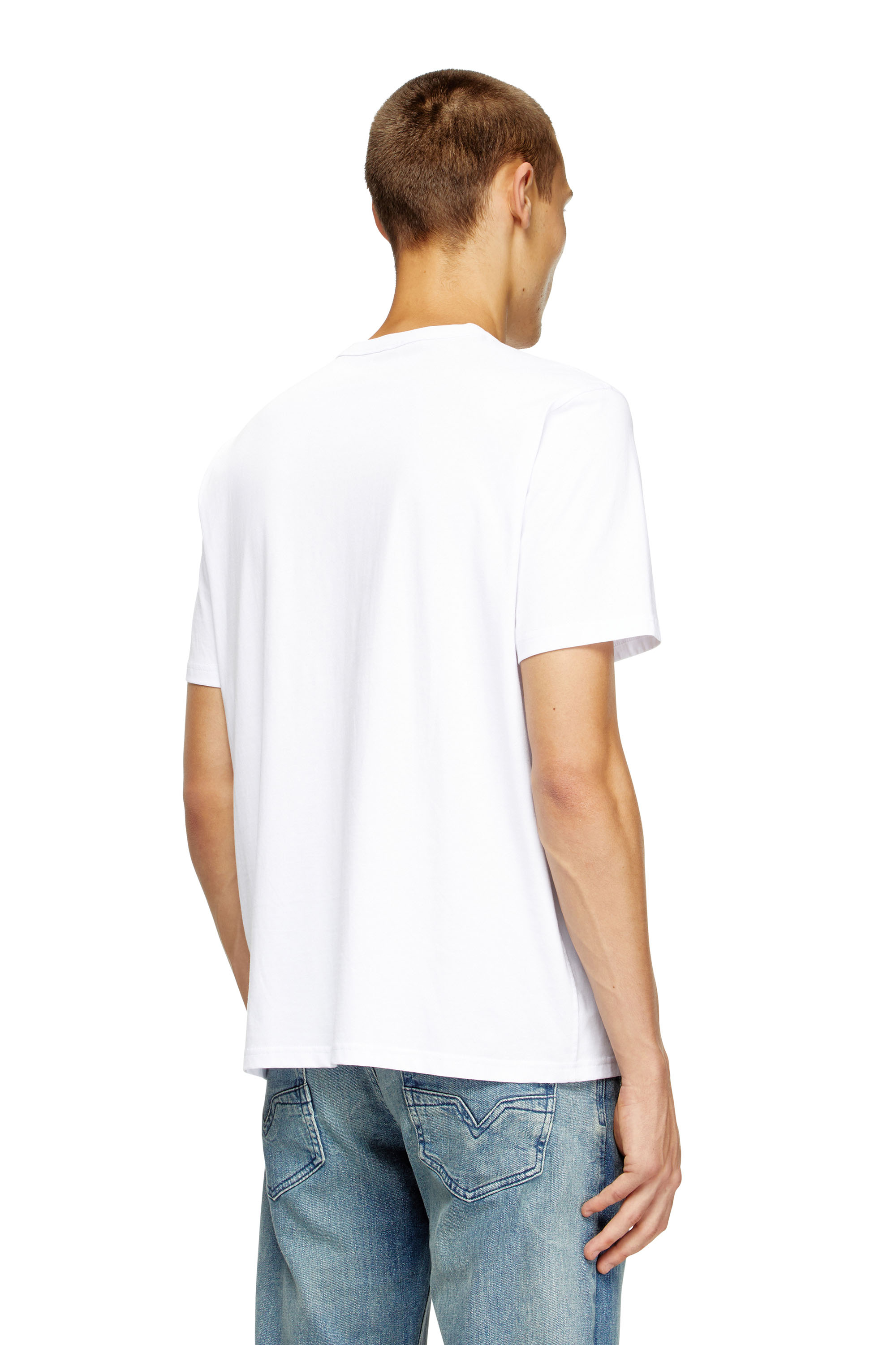 Diesel - T-ADJUST-MICRODIV, Camiseta con logotipo pequeño bordado Unisex in Blanco - 4