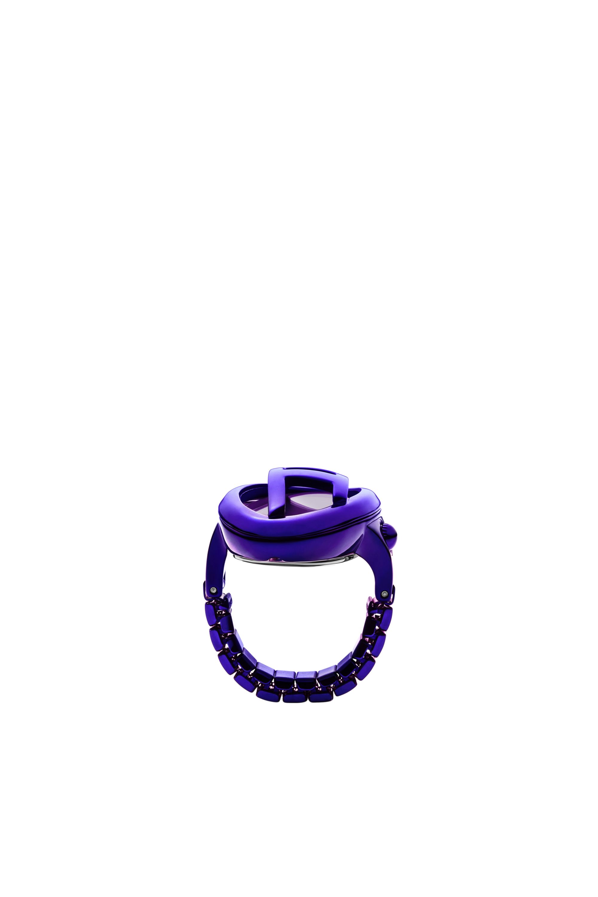 Diesel - DZ5624 WATCH, Woman's D-Era purple stainless steel ring watch in Blue - 4