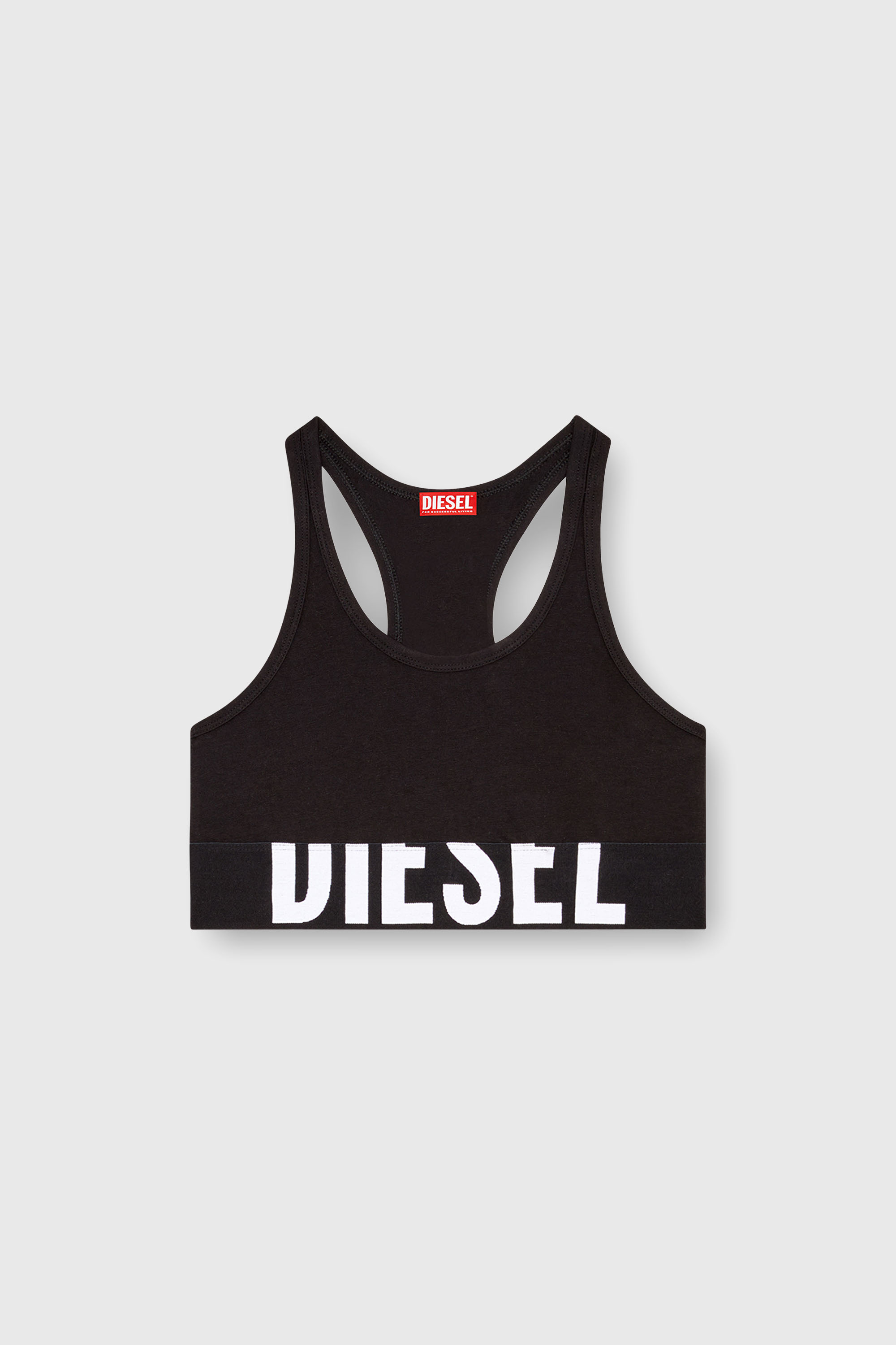 Diesel - UFSB-COTTON-RACE-BRALETTE-XL, Sujetador deportivo con logotipo recortado Mujer in Negro - 2