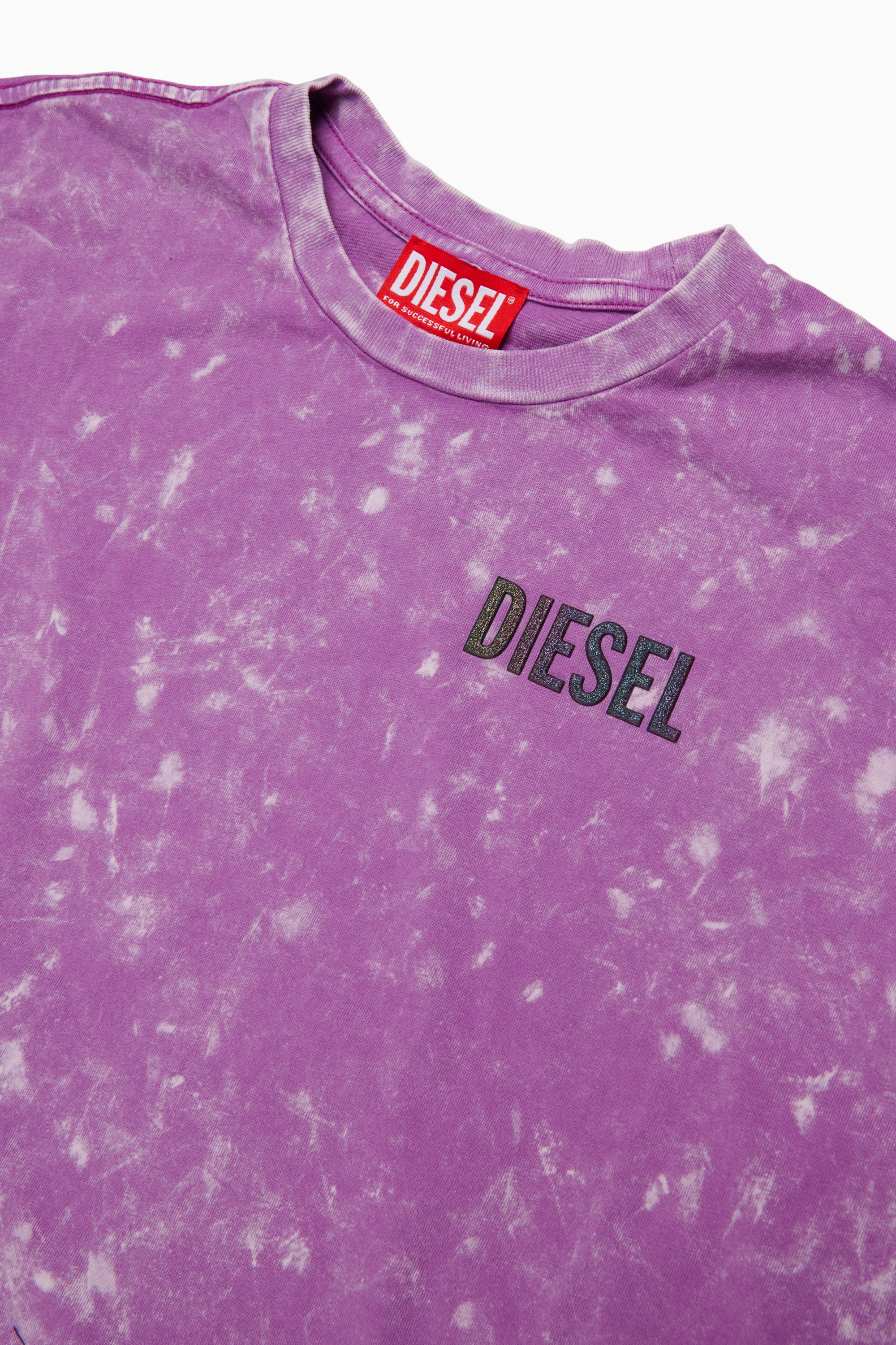 Diesel - TLOXY, Camiseta cropped con efecto tie-dye Mujer in Morado - 3