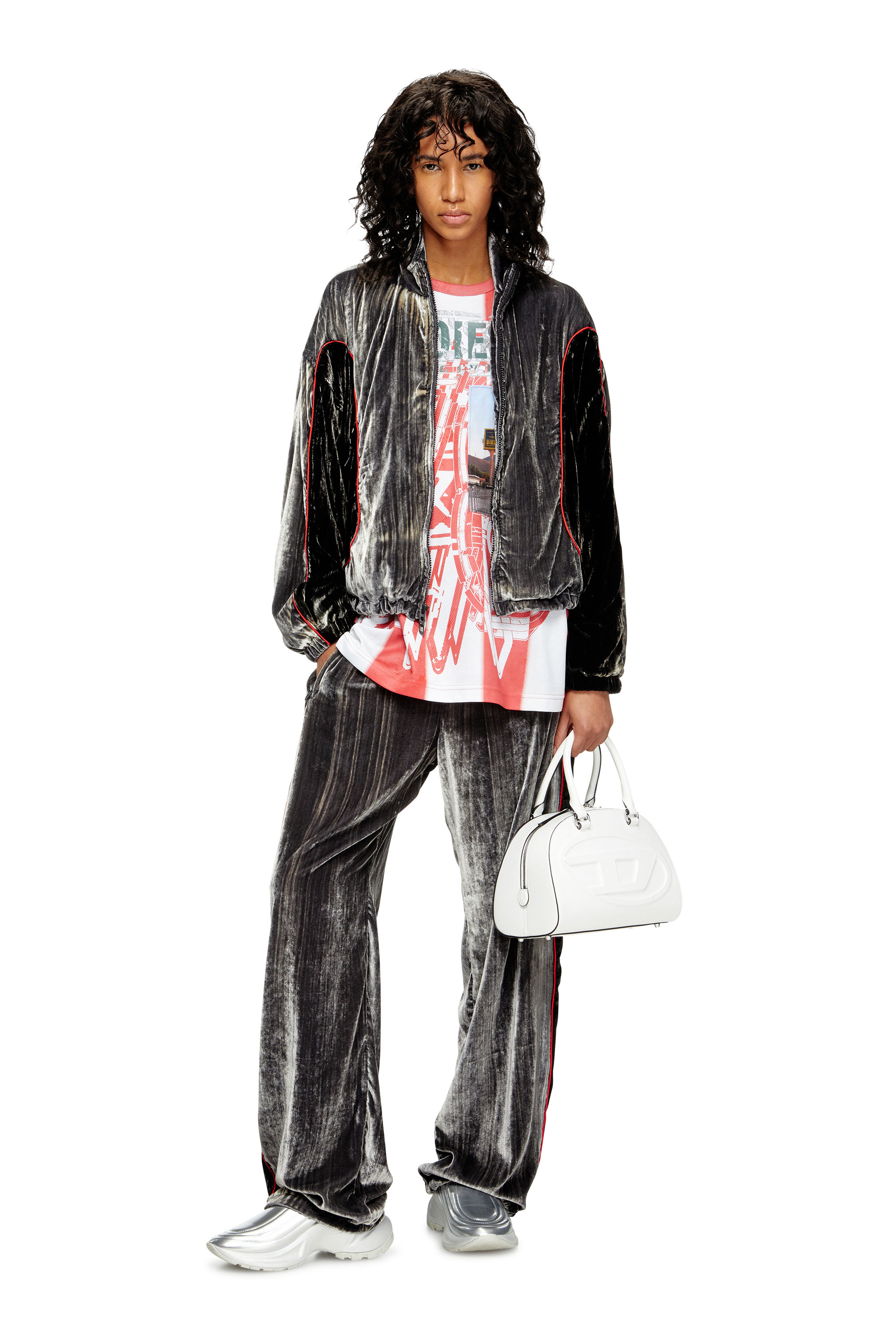 Diesel - G-RIFFIN, Chaqueta deportiva de terciopelo tratado Mujer in ToBeDefined - 2