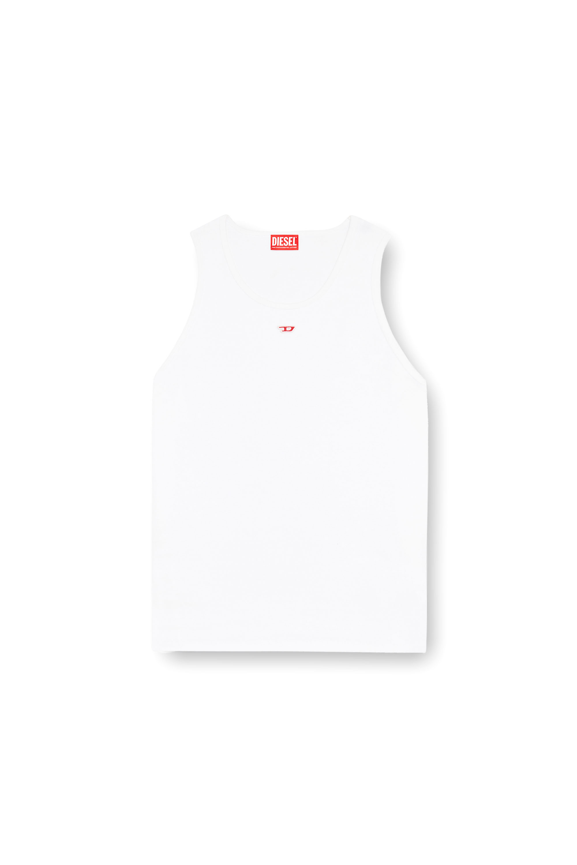 Diesel - T-LIFTY-D, Camiseta sin mangas con mini parche con el logotipo D Hombre in Blanco - 3