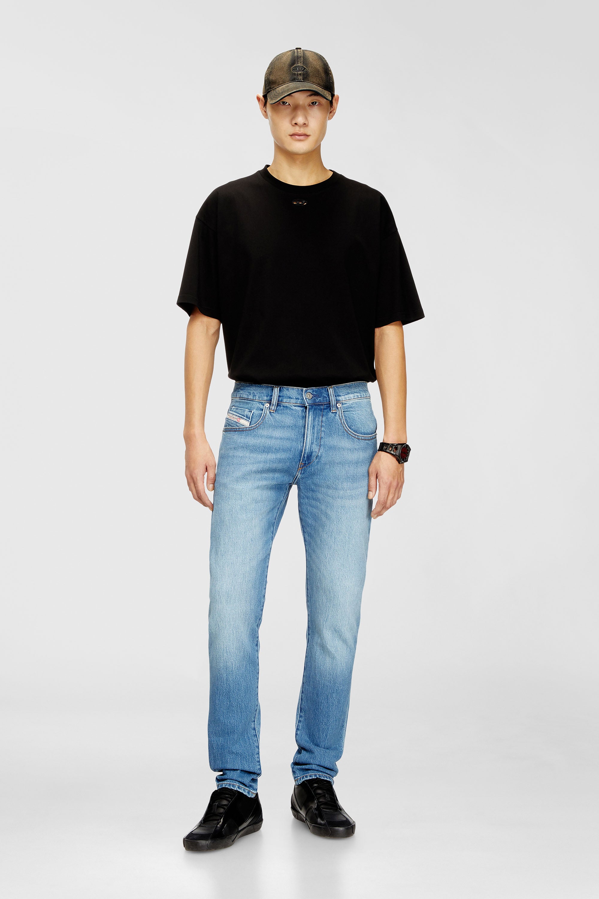 Diesel - Slim Jeans 2019 D-Strukt 0ADBK Hombre, Azul Claro - 2