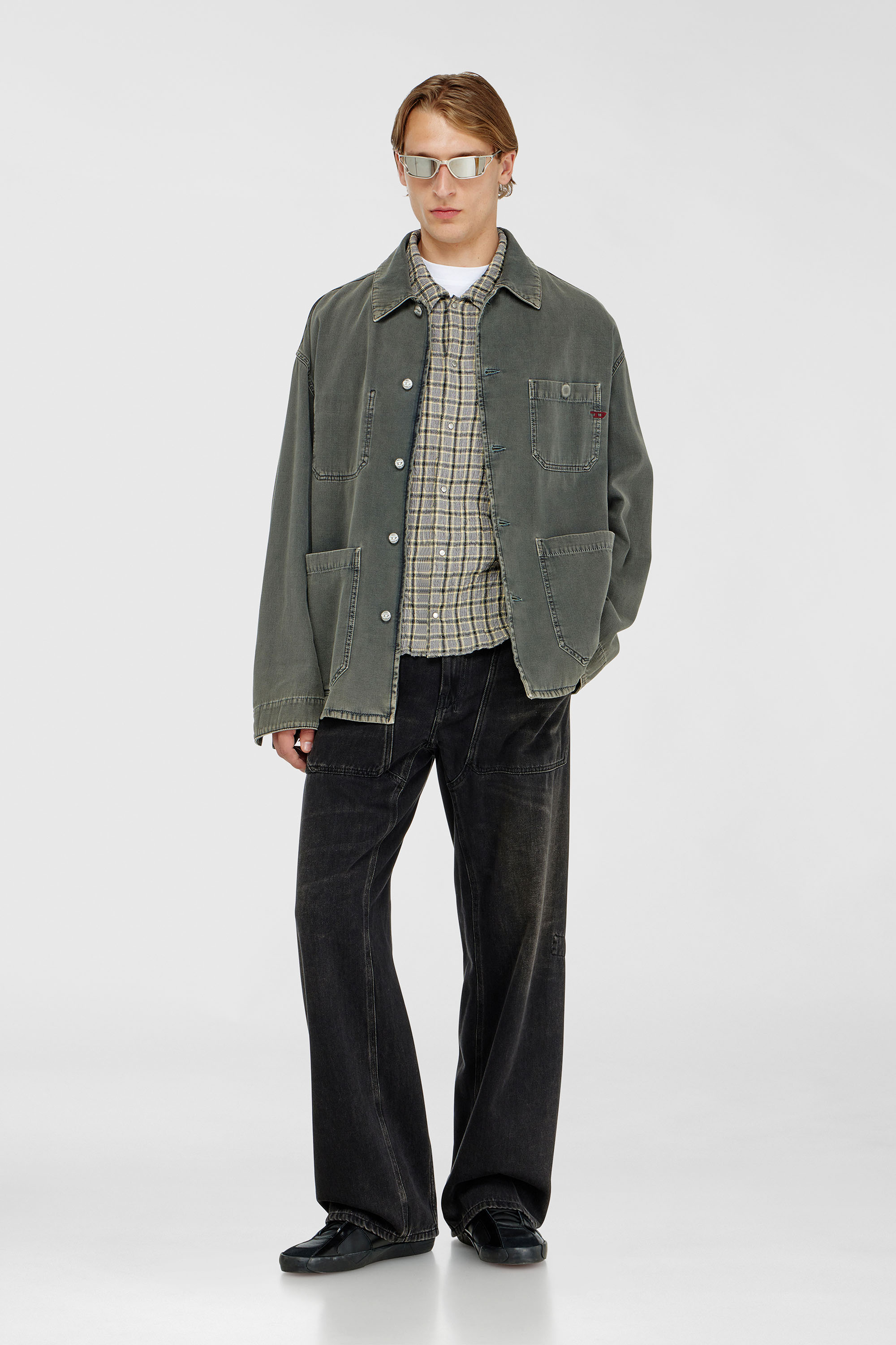 Diesel - S-SEERK, Camisa de cuadros con efecto seersucker Hombre in Multicolor - 2