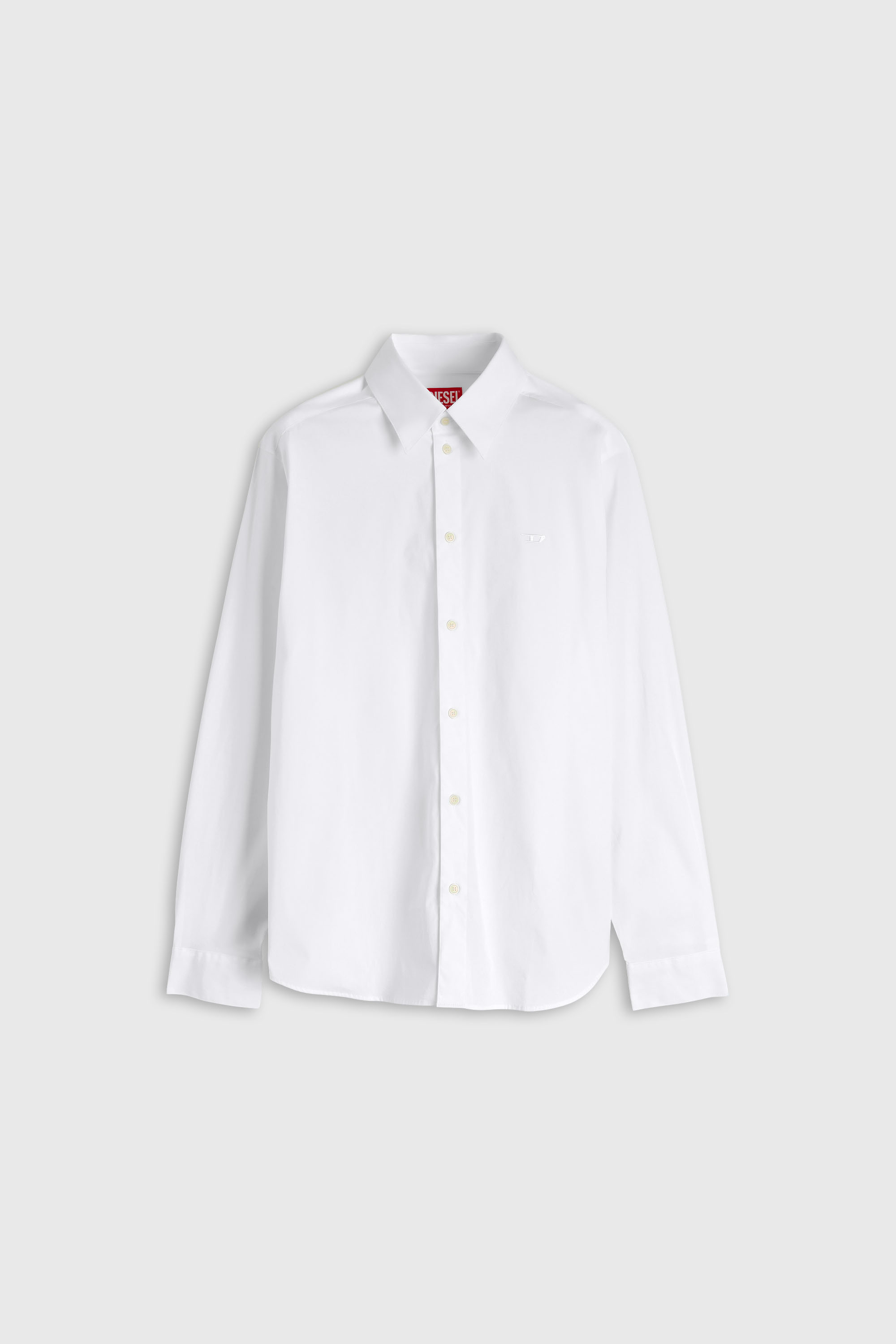 Diesel - S-SIMPLY-NA-GSBH, Camisa de popelina stretch con bordado D Hombre in Blanco - 2