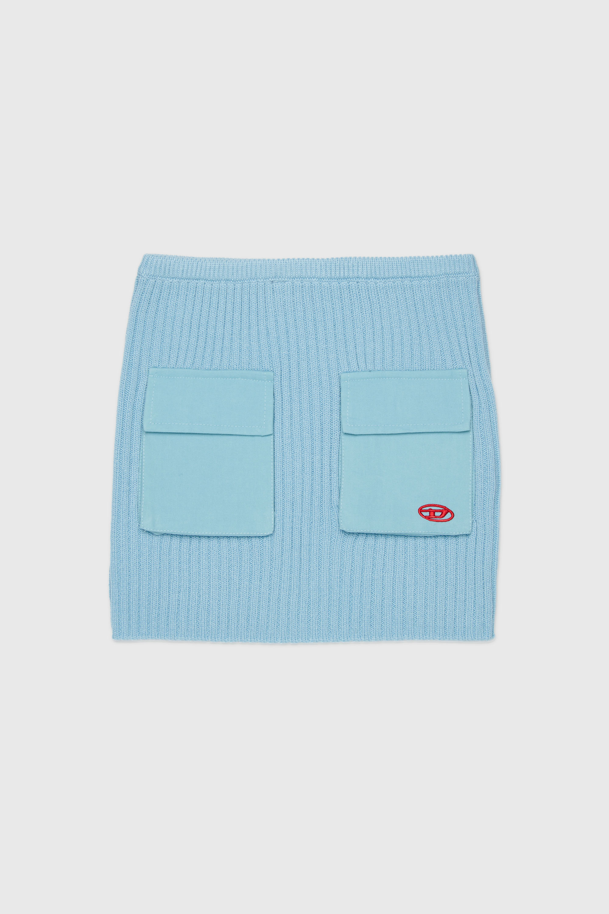 Diesel - GAMMY, Minifalda de punto acanalado con bolsillos utility Mujer in Azul marino - 1
