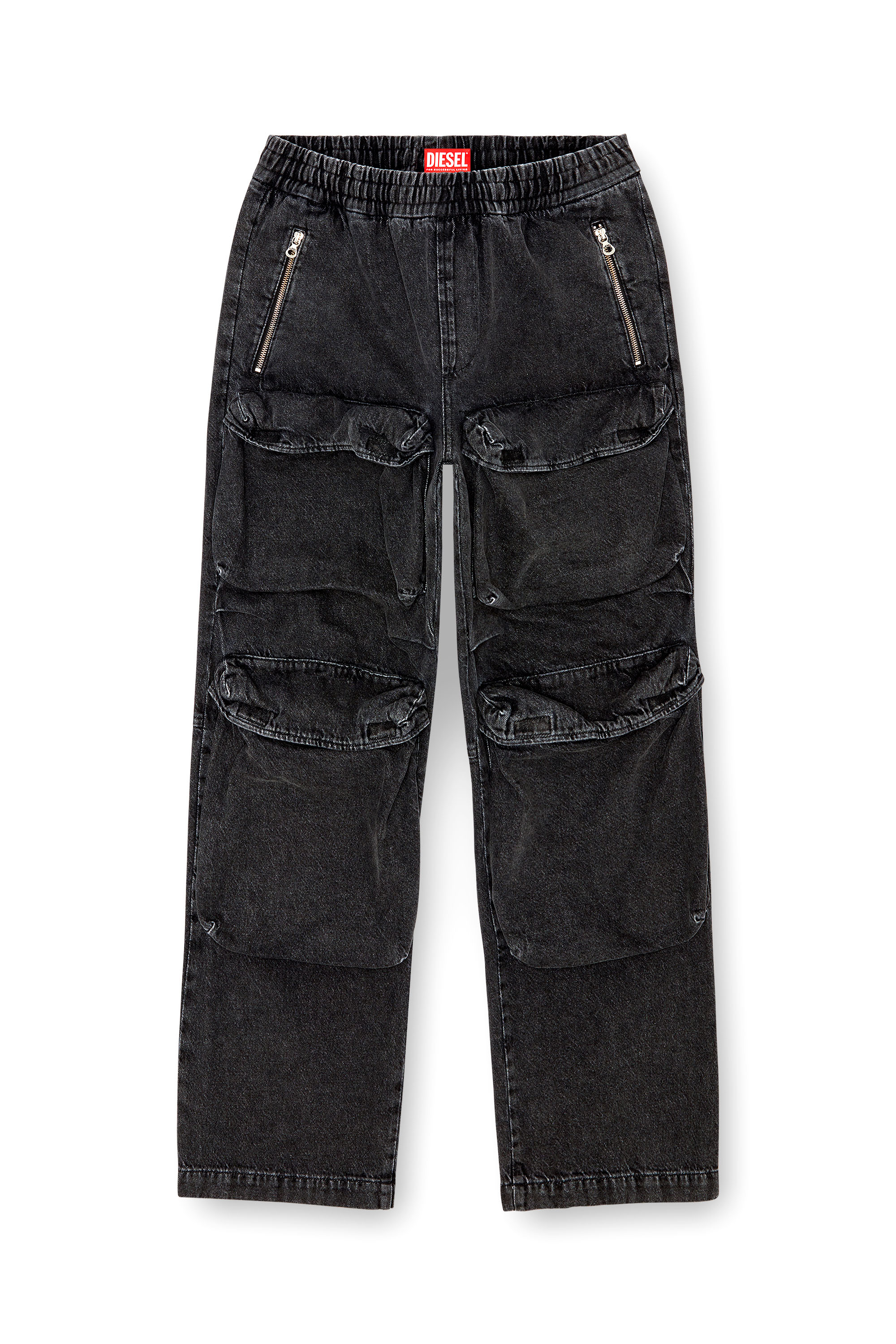 Diesel - Hombre Straight Jeans D-Baertson 0CBDH, Negro/Gris oscuro - Image 5