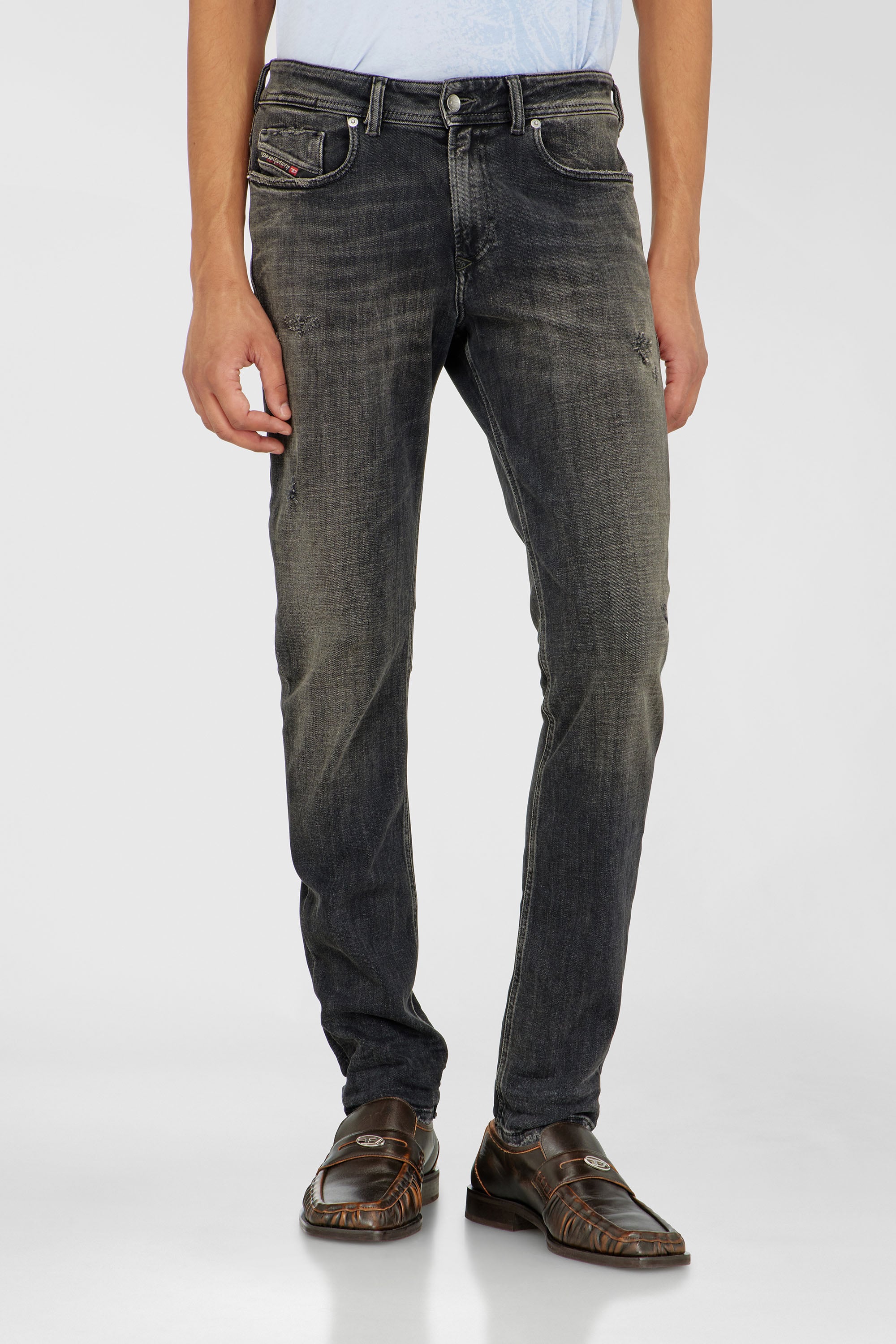Diesel - Skinny Jeans 1979 Sleenker 09P77 Hombre, Negro/Gris oscuro - 1