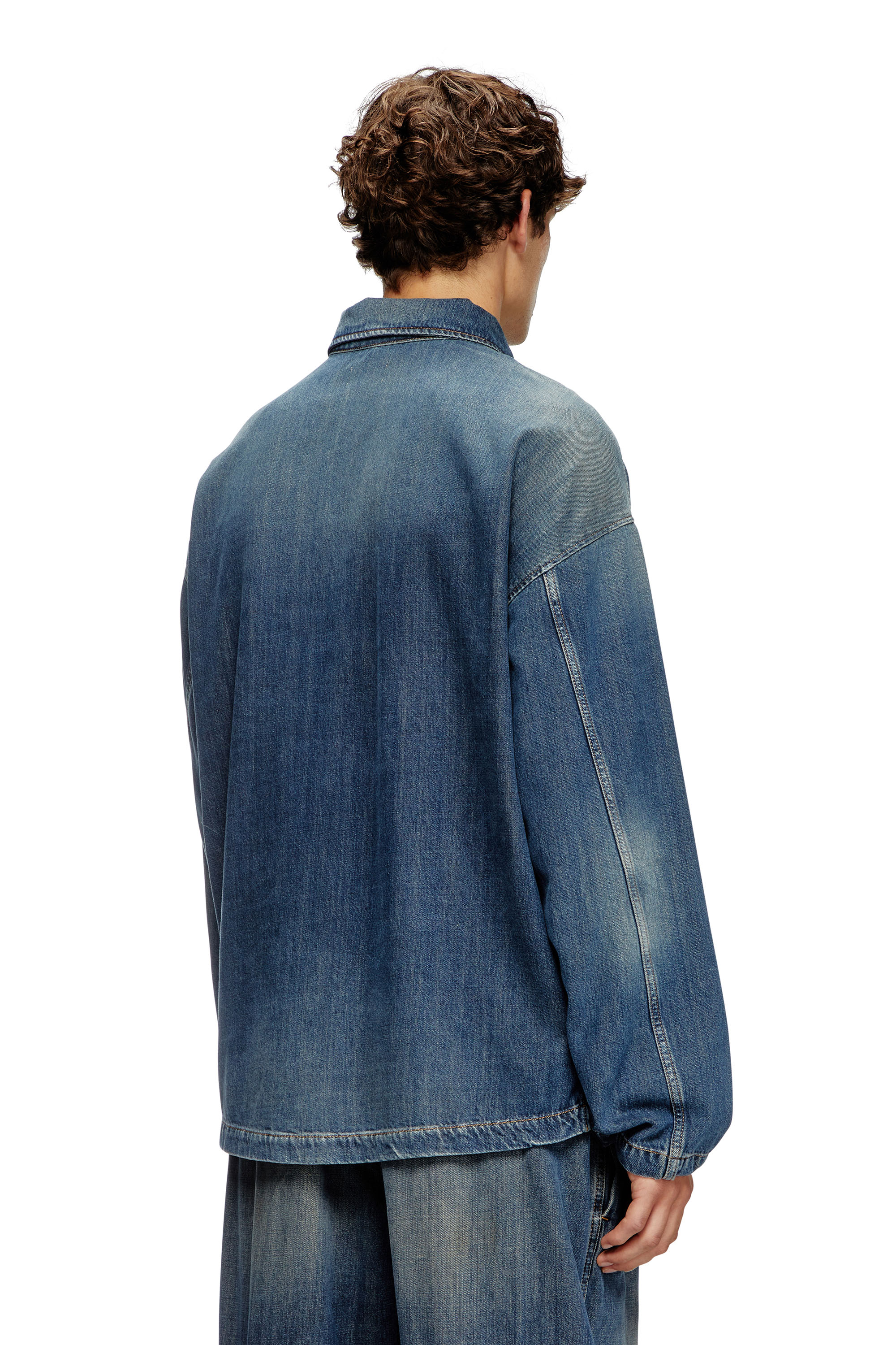 Diesel - D-BRADDY-FSF, Camisa fácil de poner en denim ligero de estilo utility Hombre in Azul marino - 4