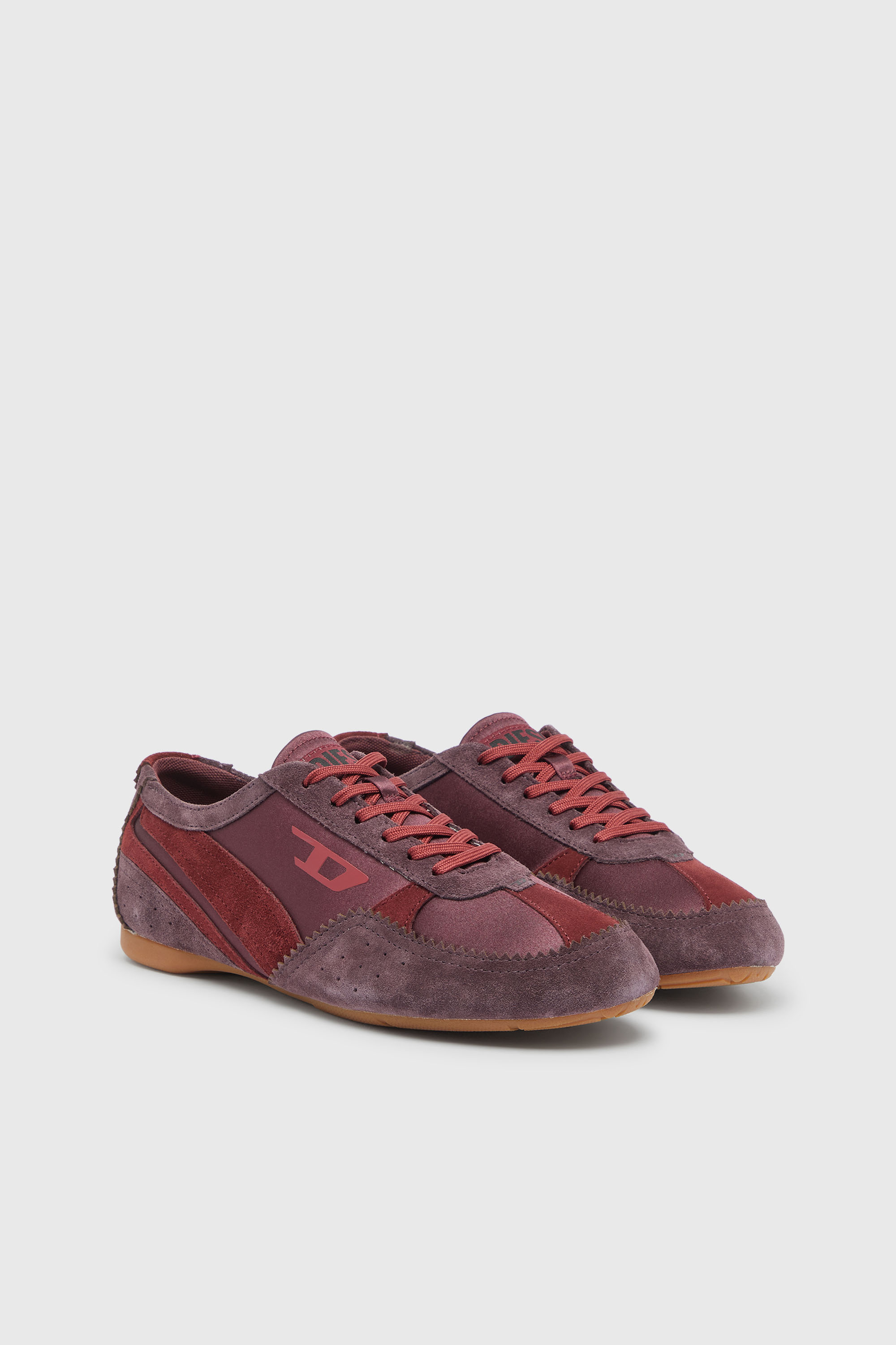 Diesel - D-MILE LOW II W, D-Mile- Zapatillas con superposiciones de ante Mujer in Rojo - 2