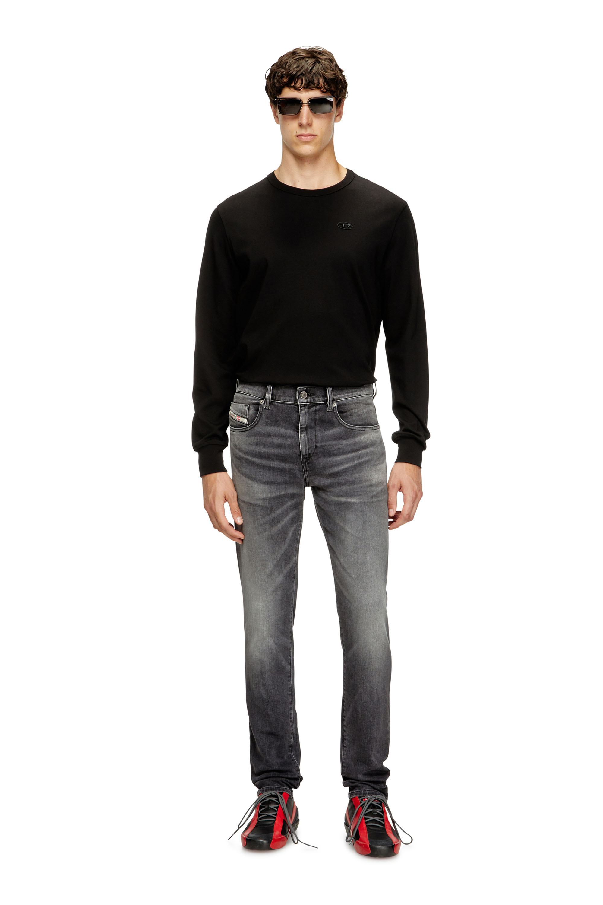 Diesel - Slim Jeans 2019 D-Strukt 09J52 Hombre, Negro/Gris oscuro - 2