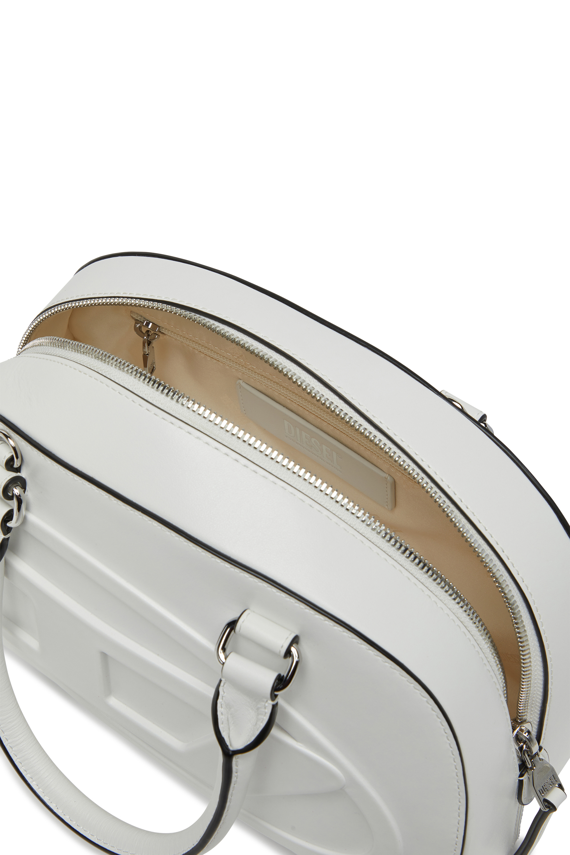 Diesel - 1DR DOME TOP HANDLE, Bolso de cuero tipo bowling Mujer in Blanco - 4