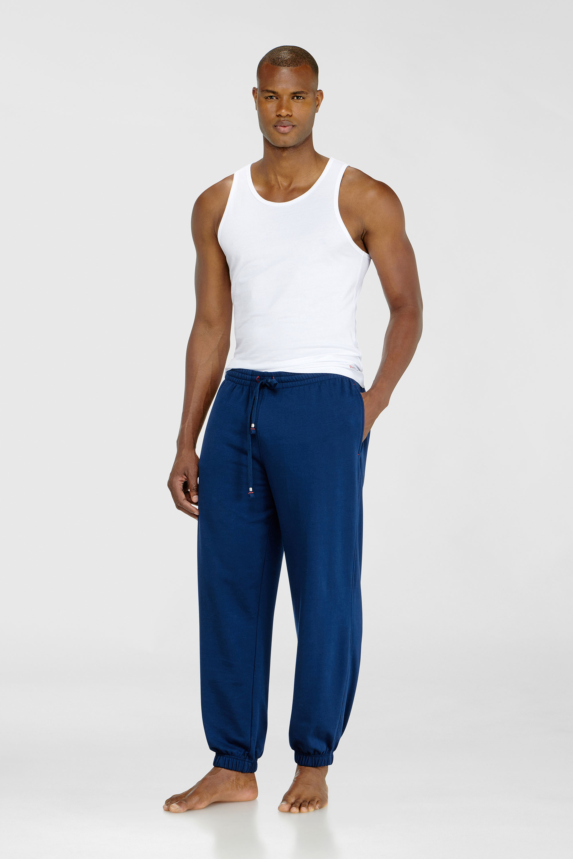 Diesel - LENNY-D-CORE, Pantal&oacute;n de ch&aacute;ndal en mezcla de algod&oacute;n afelpado Hombre in Azul marino - 1