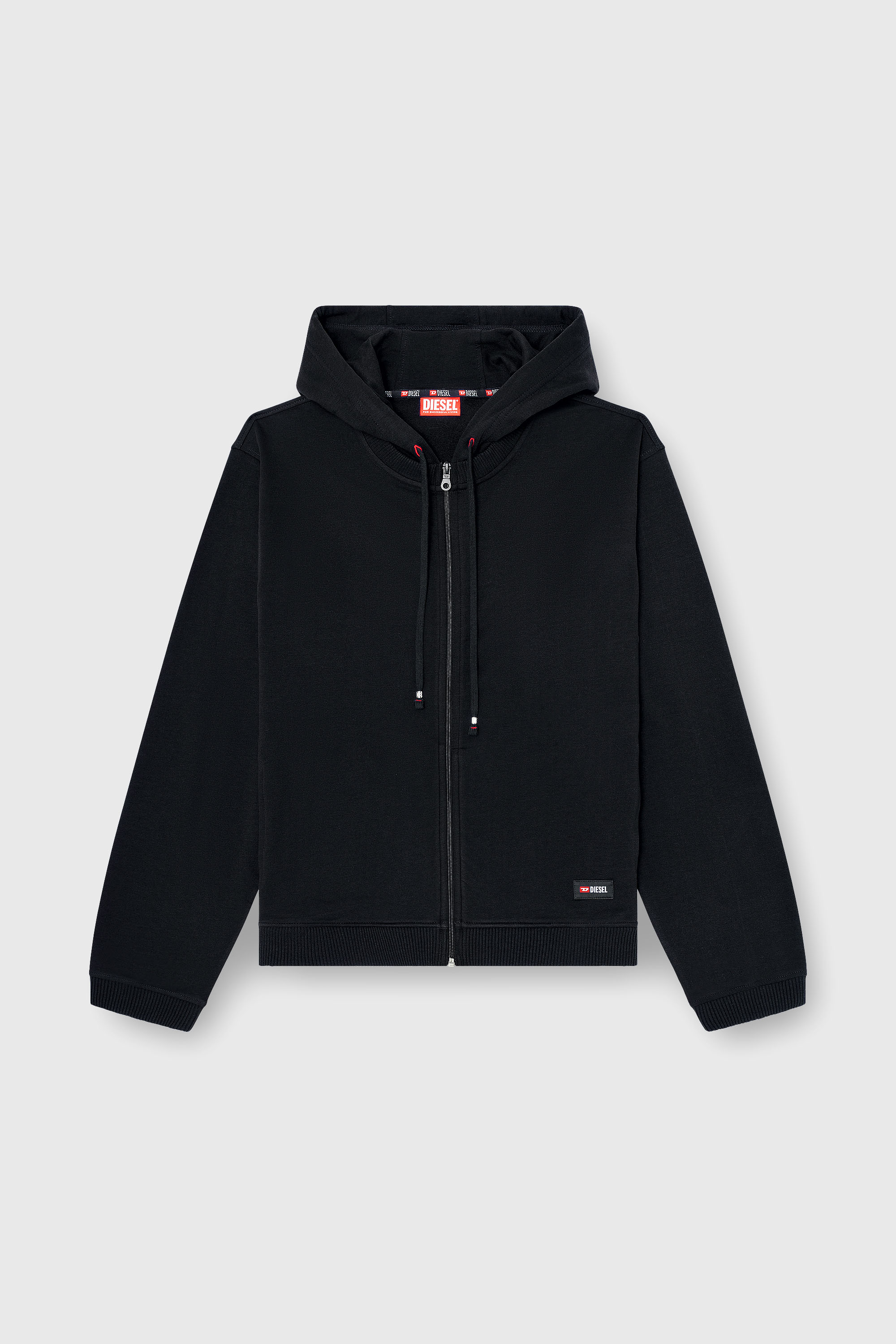 Diesel - JOY-D-CORE, Sudadera con capucha en mezcla de algod&oacute;n afelpado Hombre in Negro - 2