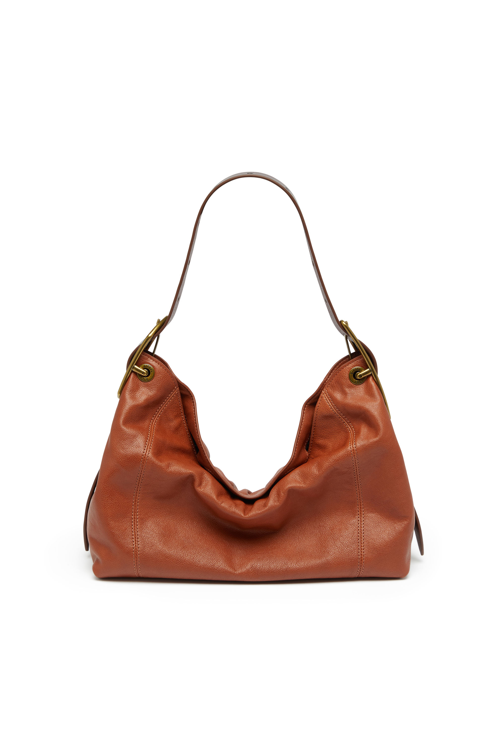 Diesel - D-LINE HOBO S, D-Line-Bolso de piel brillante Mujer in Marr&oacute;n - 2