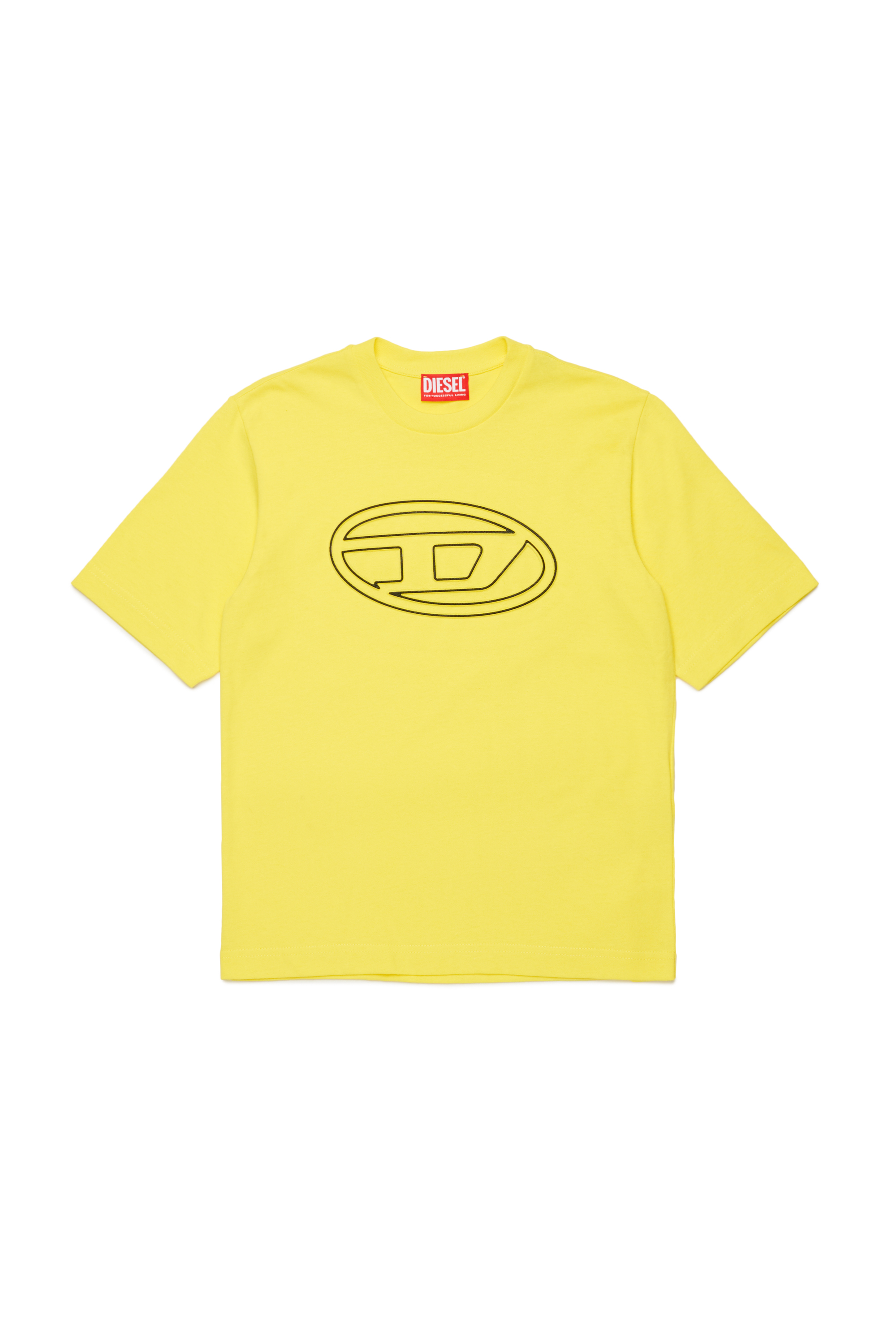 Diesel - TJUSTBIGOVAL OVER, Camiseta con logotipo Oval D delineado Hombre in Amarillo - 1