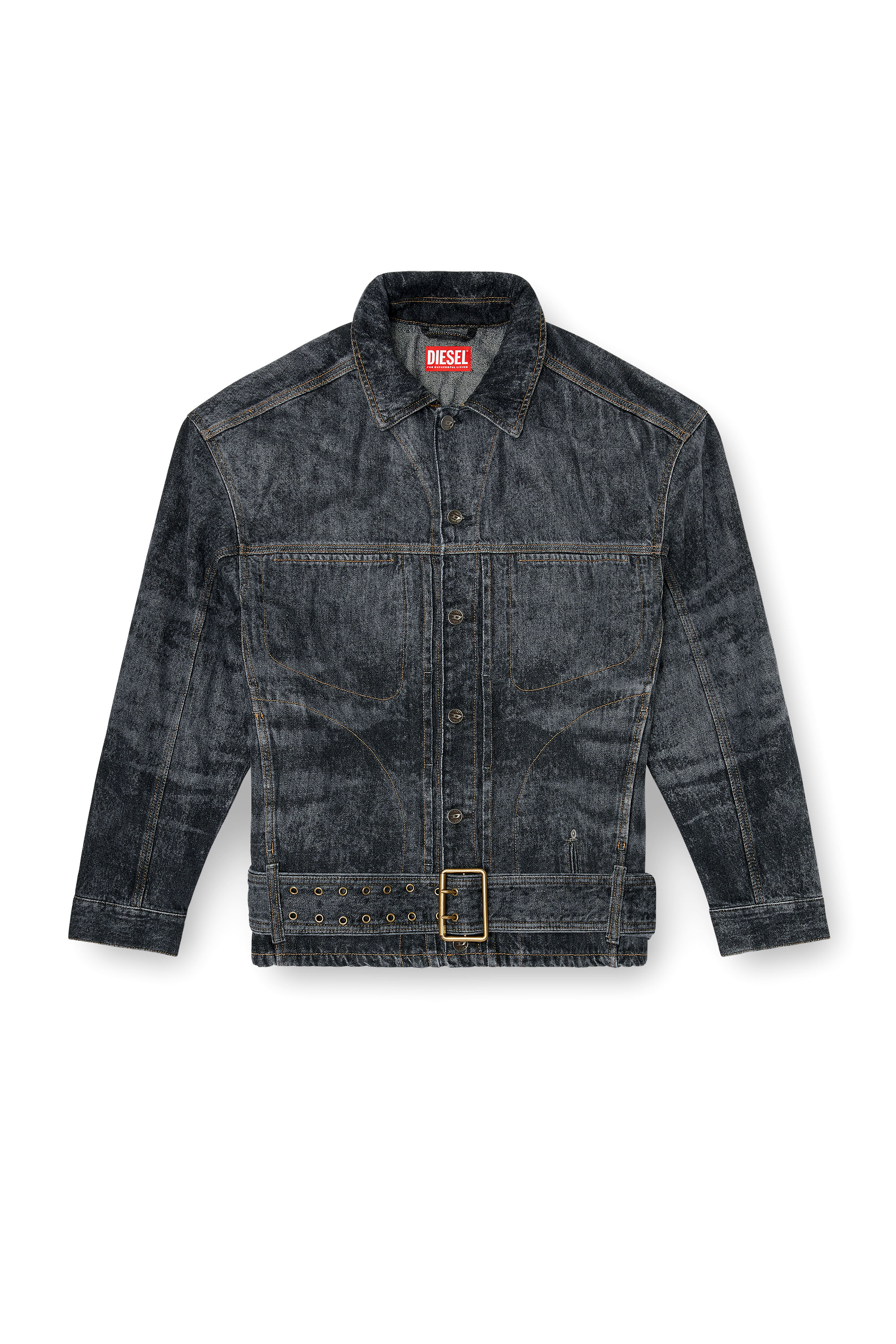 Diesel - D-VALERO-S, Chaqueta vaquera inspirada en el biker Hombre in Negro - 2