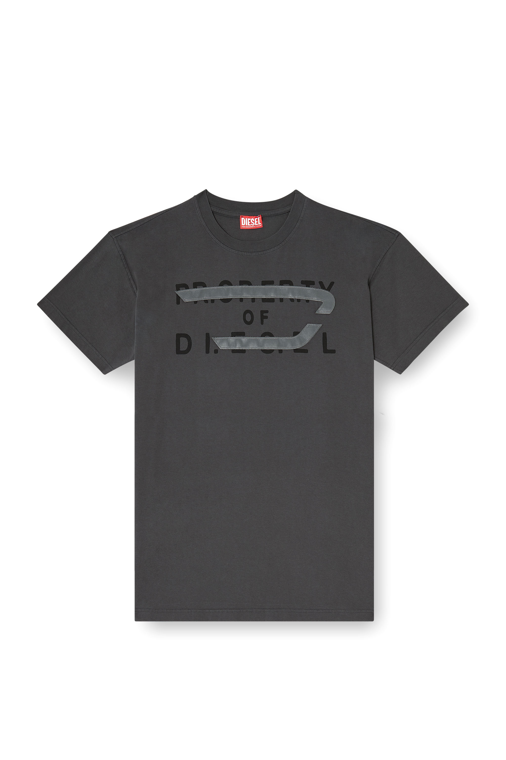 Diesel - T-NORM-V11, Camiseta regular con aplique de D Hombre in Gris - 3