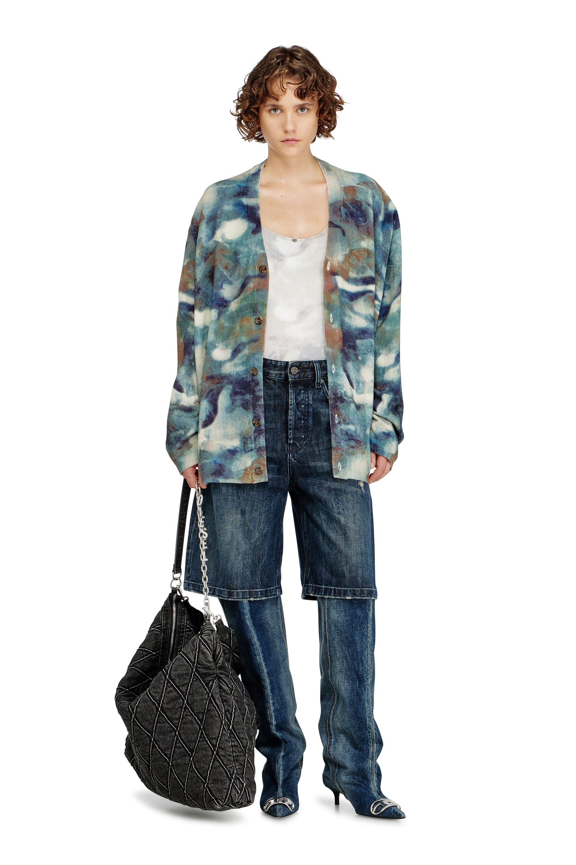 Diesel - ELLA-UTLT, Ba&ntilde;ador tanga acanalado con estampado de camuflaje Mujer in Blanco - 5