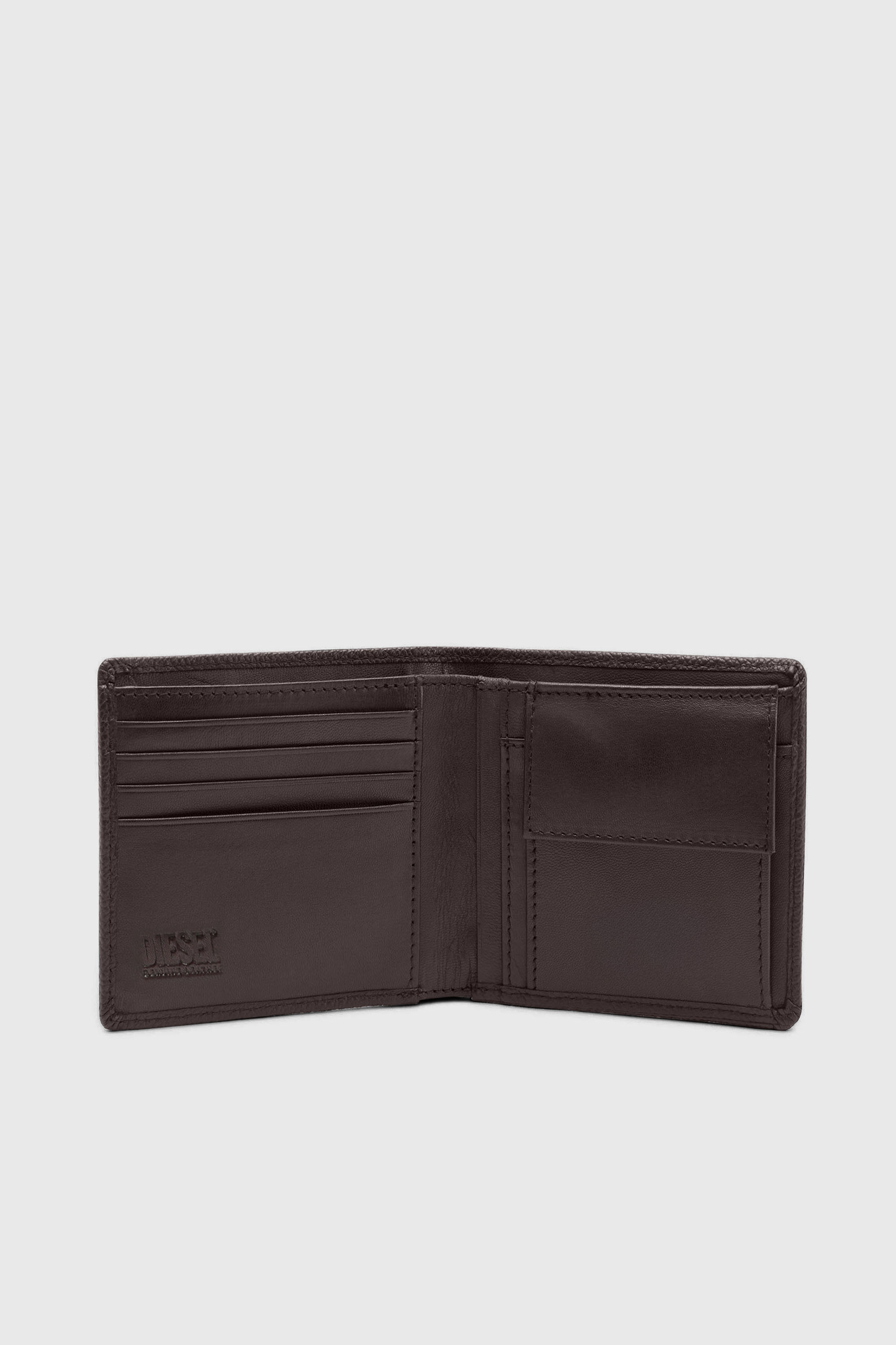 Diesel - BI FOLD COIN S, Cartera de cuero granulado que se pliega por la mitad Hombre in Marr&oacute;n - 3