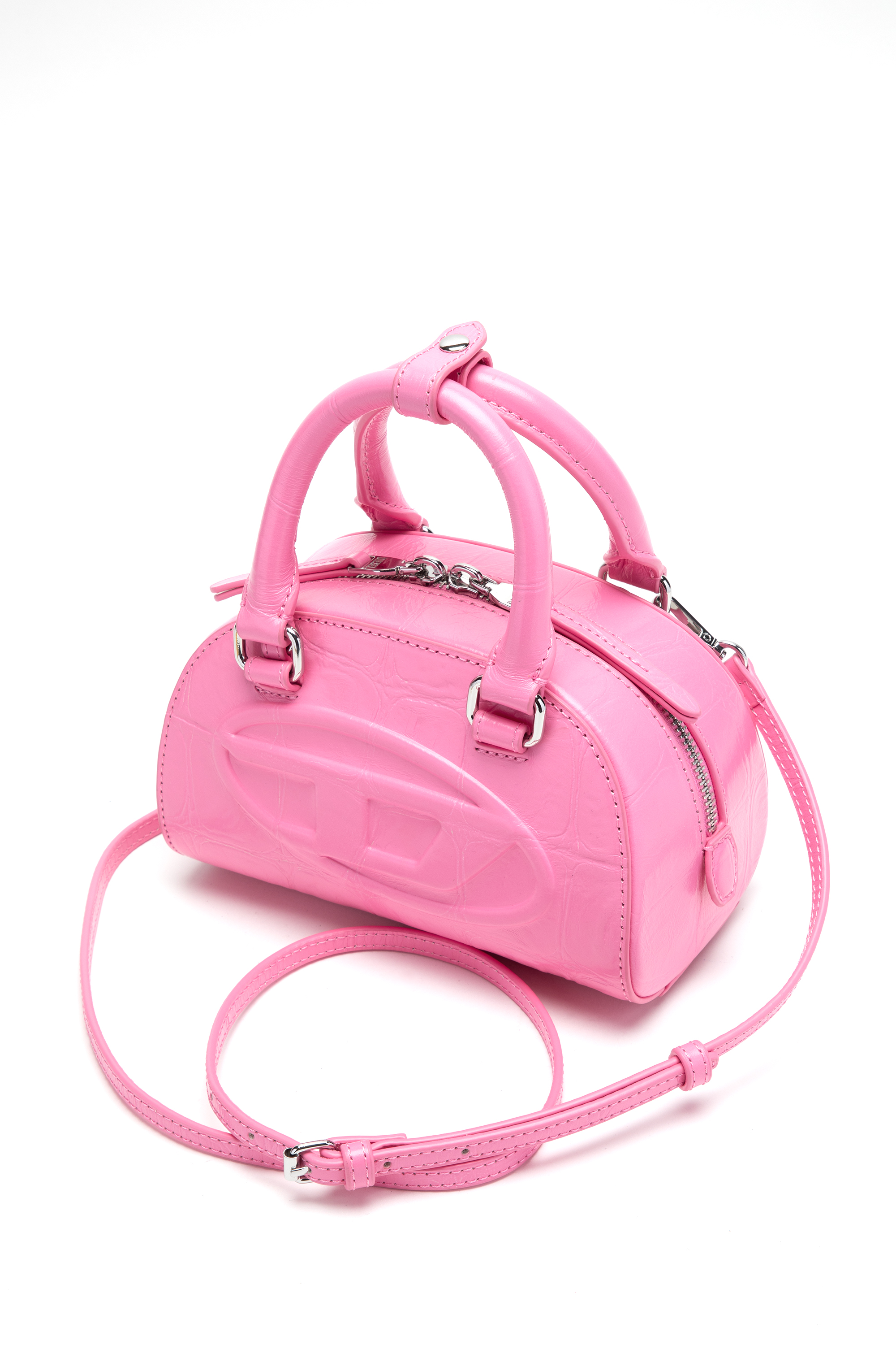 Diesel - 1DR DOME CROSSBODY, Bolso bowling Dome-Mini 1DR en piel efecto cocodrilo Mujer in Rosa - 4