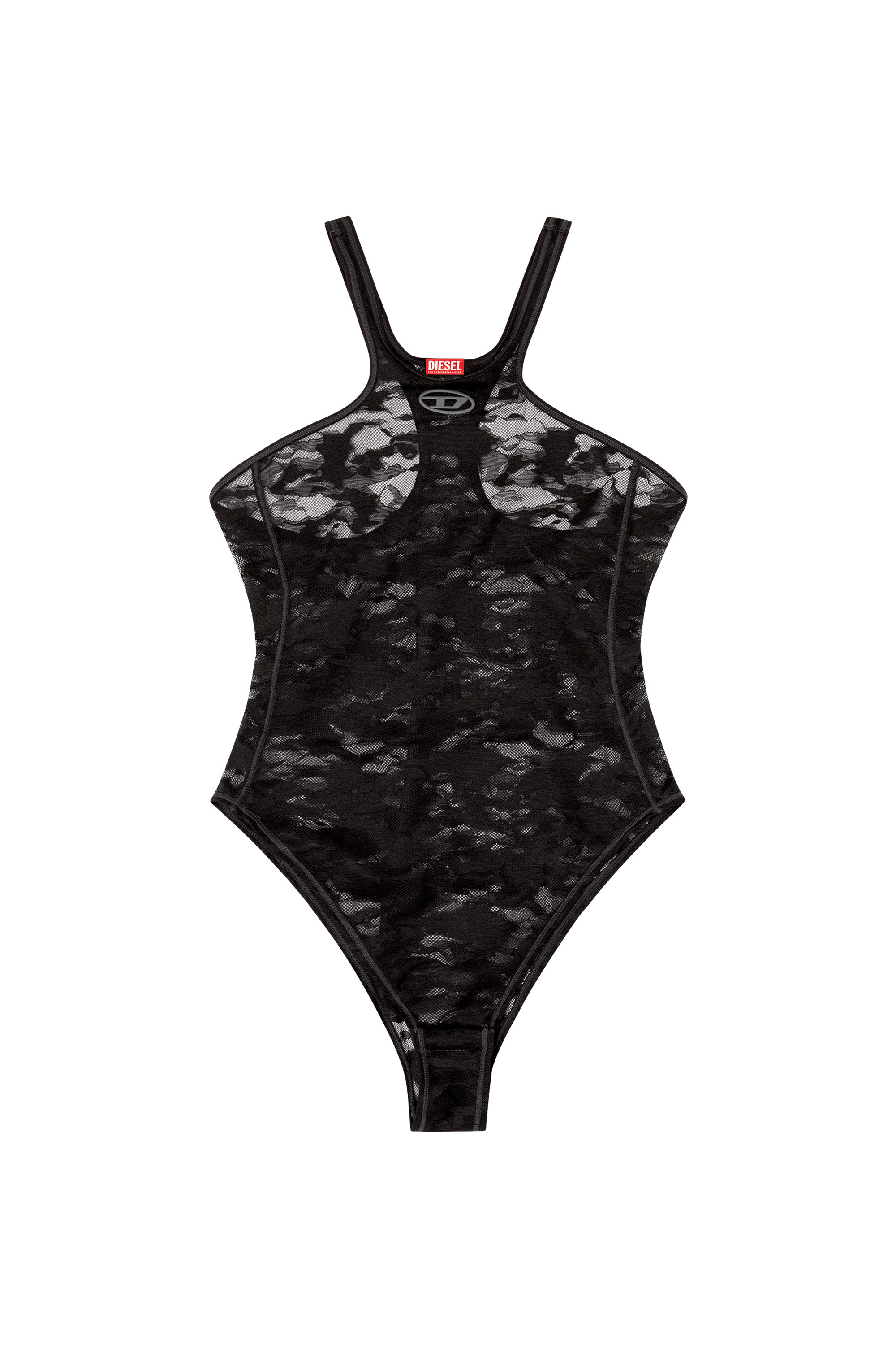 Diesel - CHRISTIE-UTLT, Body de encaje de camuflaje Mujer in Negro - 4
