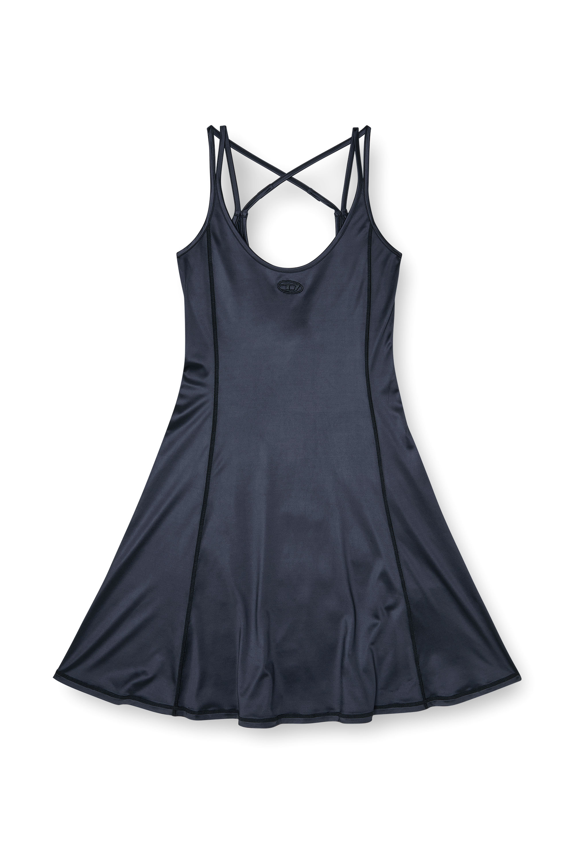 Diesel - D-IMMY, Vestido mini fluido con tirantes dobles Mujer in Negro - 1