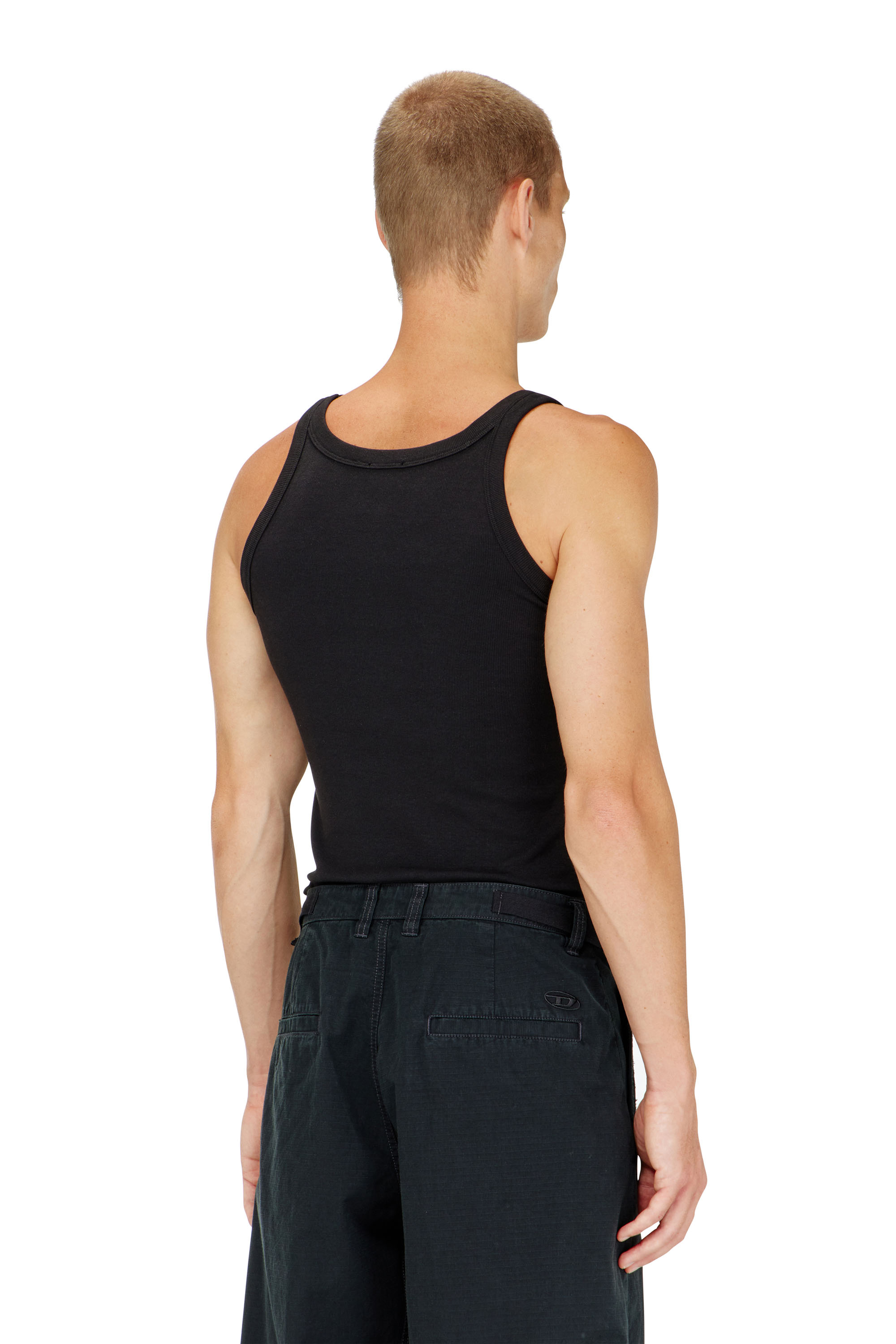 Diesel - T-WIFE-DCO, Camiseta de tirantes slim de algod&oacute;n con logo Oval D Hombre in Negro - 4