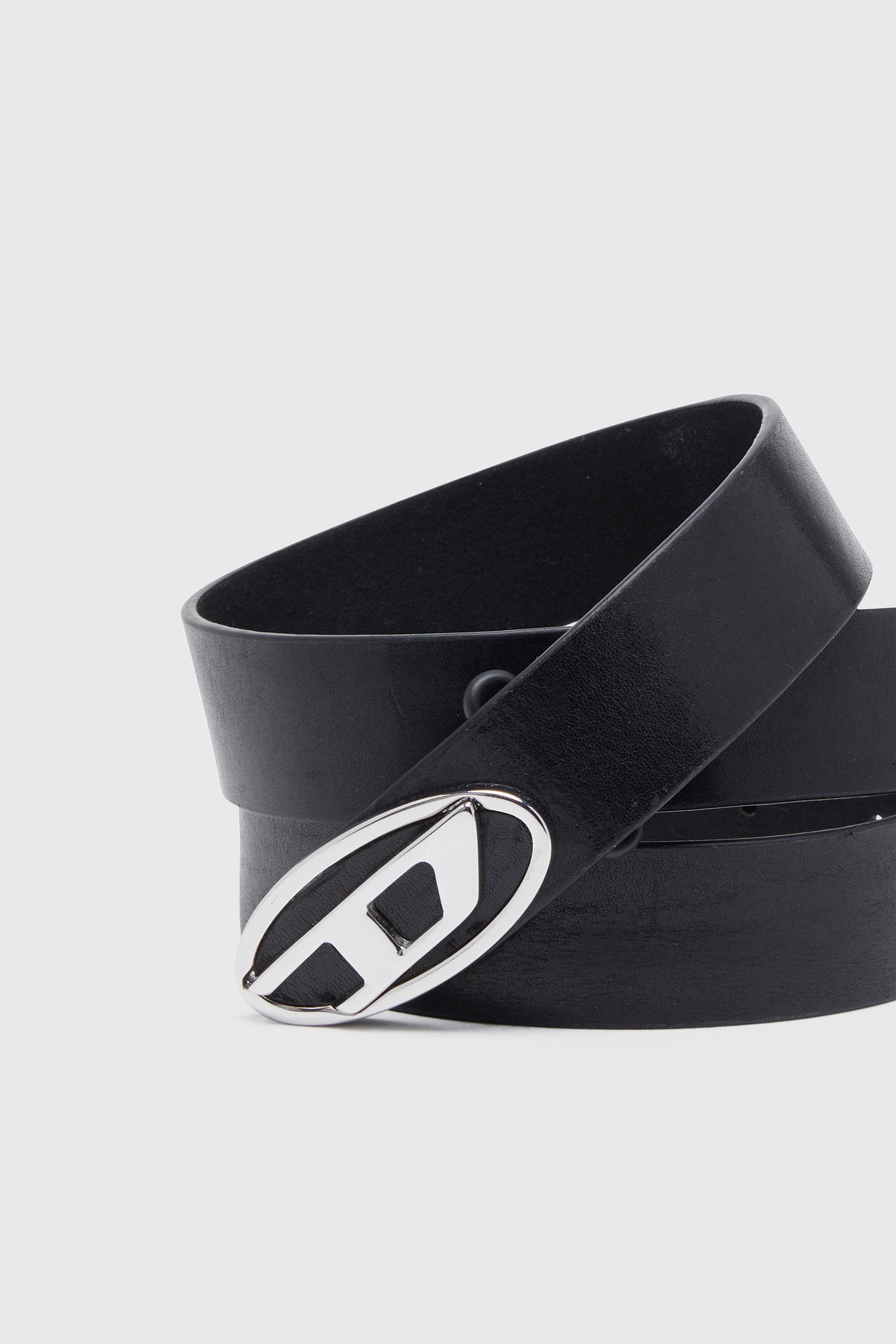 Diesel - B-1DR-LAYER, Cintur&oacute;n 2.9 cm de cuero con logotipo Oval D Hombre in Negro - 3