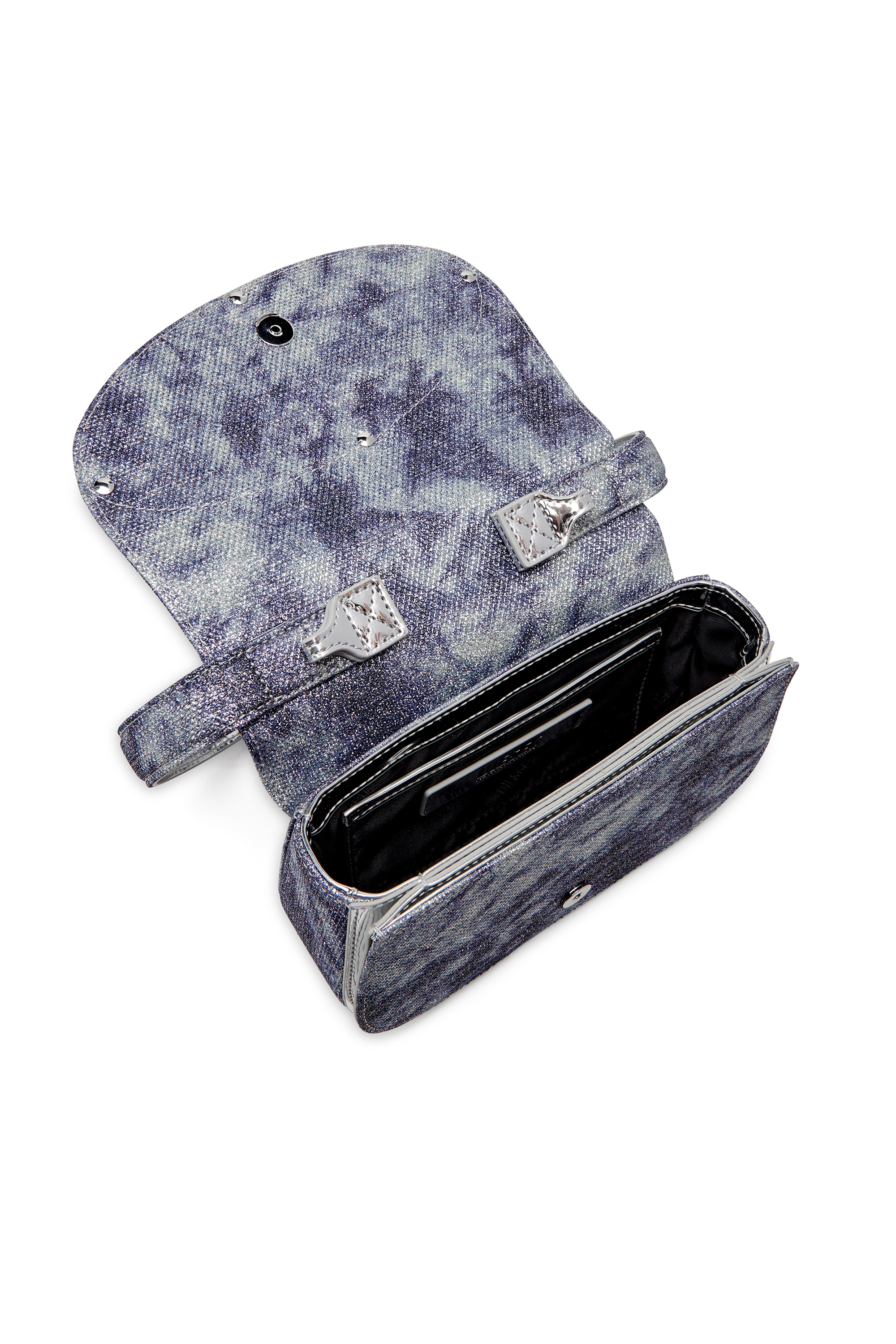 Diesel - 1DR, 1DR-Bolso de hombro ic&oacute;nico de tejido brillante Mujer in Azul marino - 4